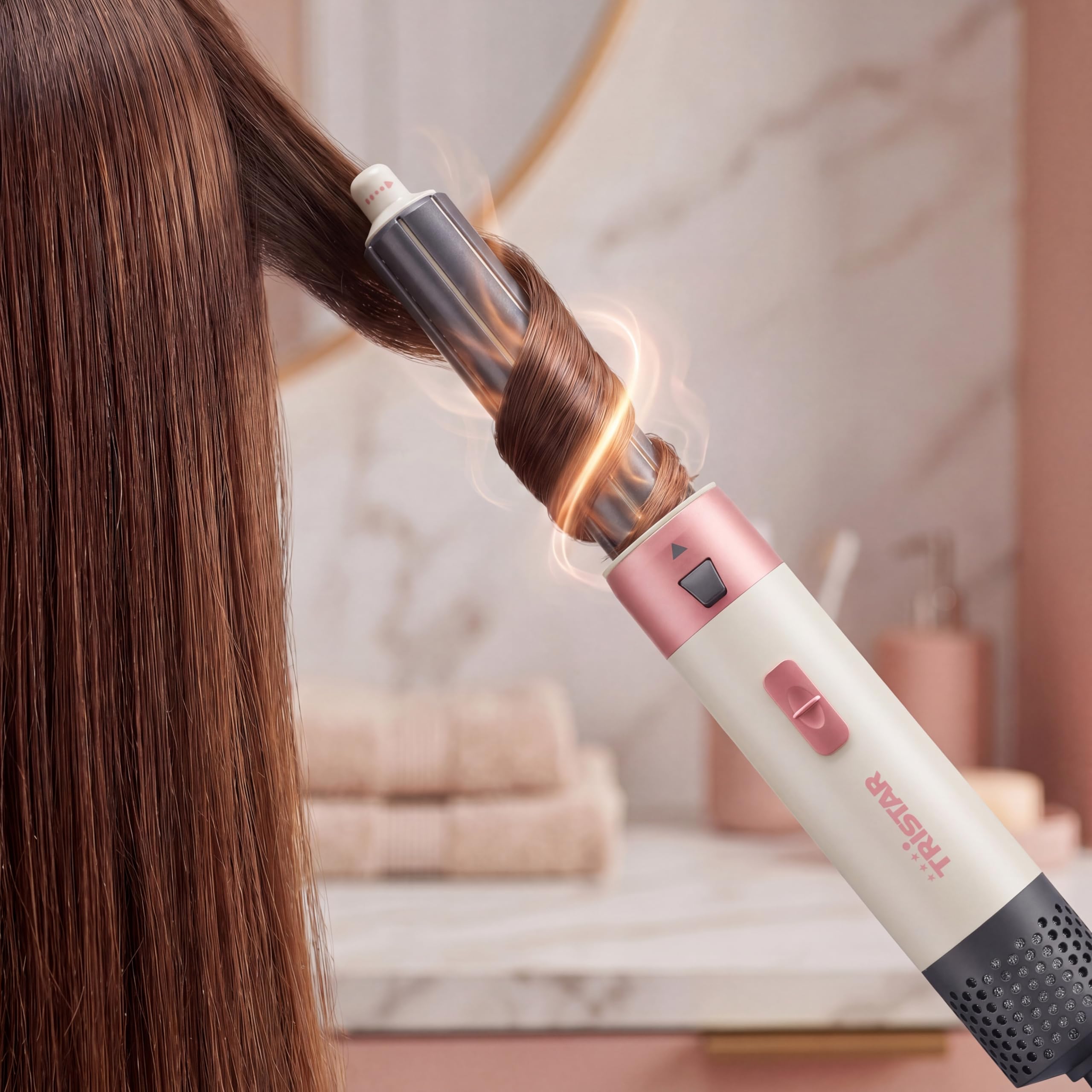 Tristar Airstyler, Outil 5 en 1 avec 5 Accessoires, Moteur DC, 3 Niveaux de Chaleur, 1 Vitesse, 1000 W, Cordon Rotatif 360°, Housse, HD-2470