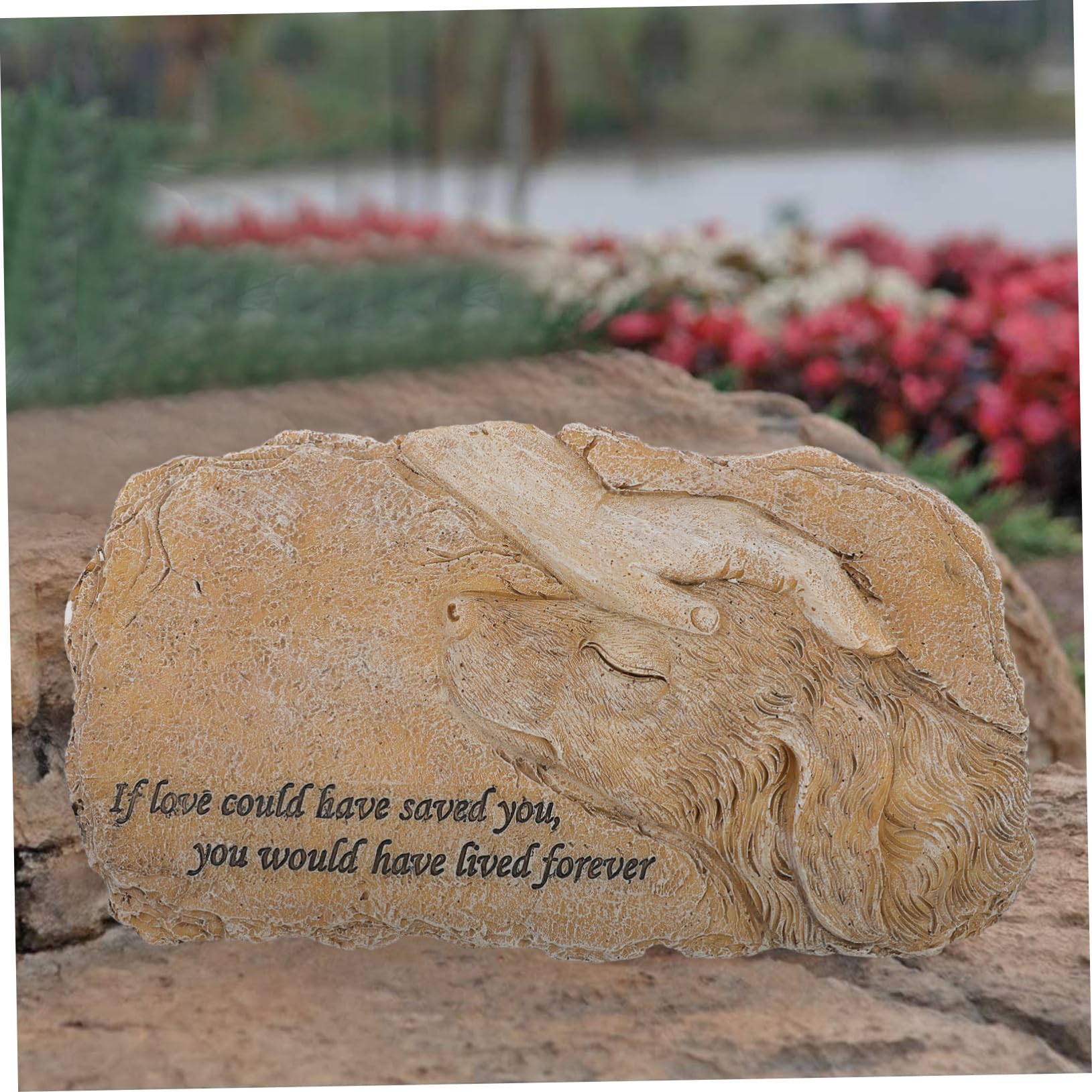 SUPVOX Statua in Resina Commemorativa per Cane e Animali Domestici, Pietra Segnaposto Stabile e Resistente per Luogo di Riposo Definitivo e Decorazione Casa
