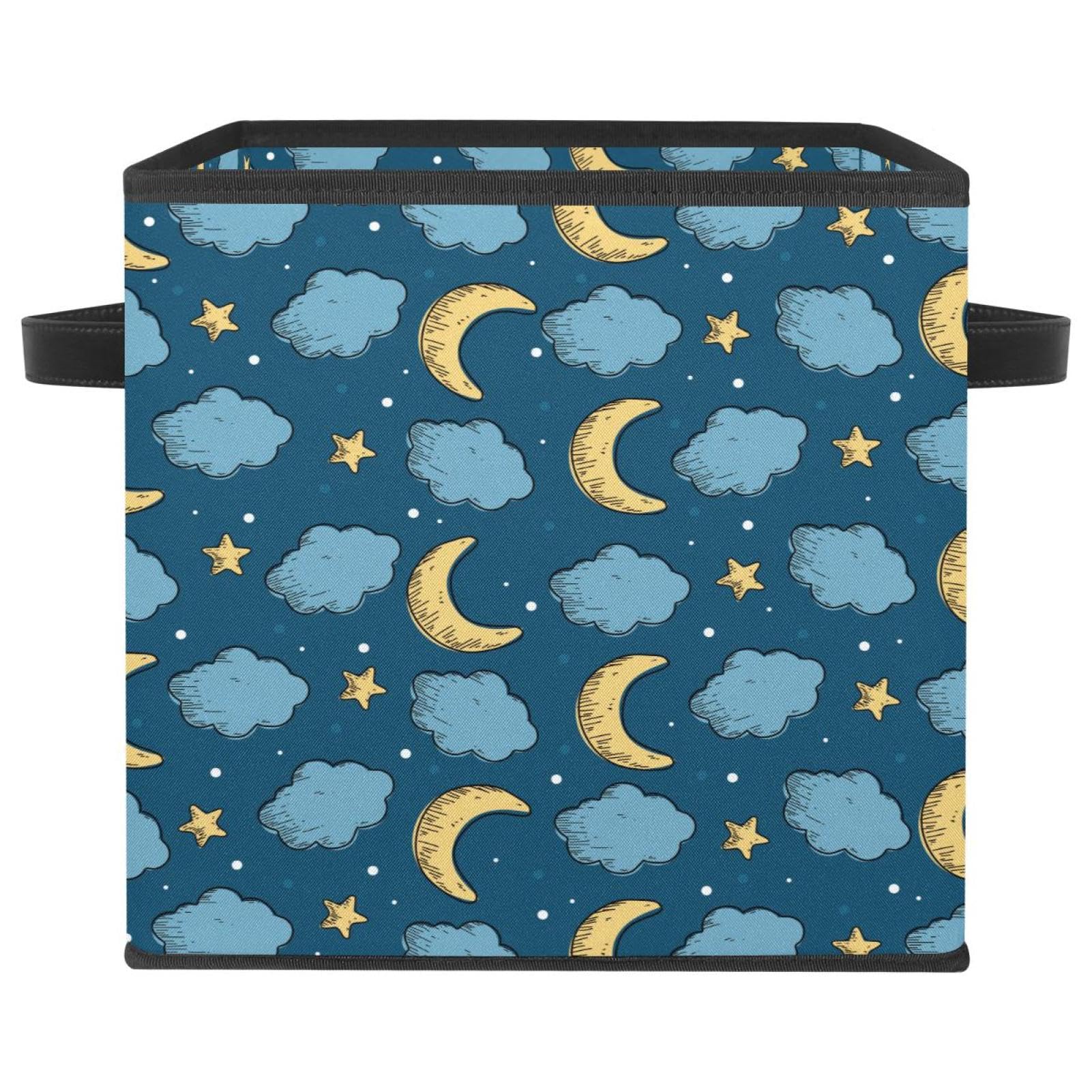 Boîte de rangement pour chambre enfant et jouets motif lune poétique