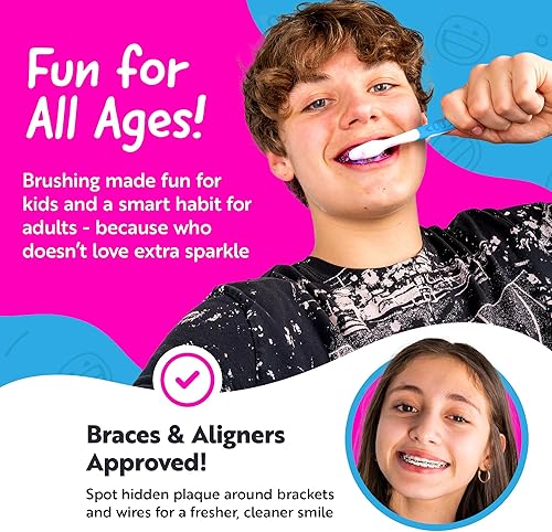 Miniatura 4 de Tabletas reveladoras de placa para dientes – 30 tabletas de revelación dental con sabor a bayas para niños y adultos – Revela la placa mejor que la