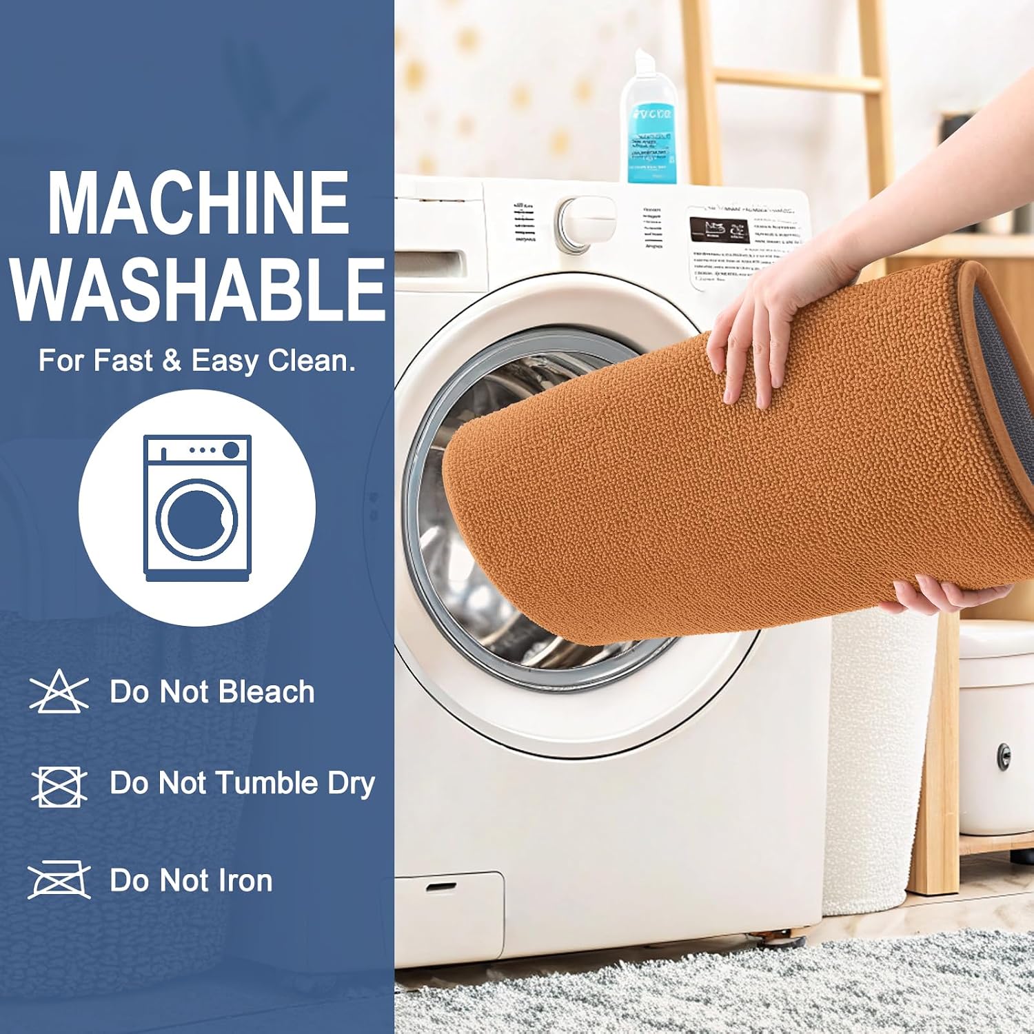 OLANLY Thick Memory Foam Small Bathroom Rugs 24x16, Extra Soft Absorbent Bathroom Mat, Quick Dry Bath Mats, Non-Slip, Machine Washable Carpet for Bathroom, Tub and Shower, Home Decor Accessories, Clay thumbnail