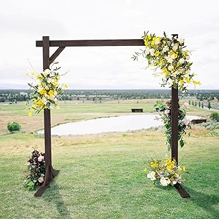 Efavormart 7FT Rustic Square Wedding Arch Wooden Backdrop Stand, Wedding...
