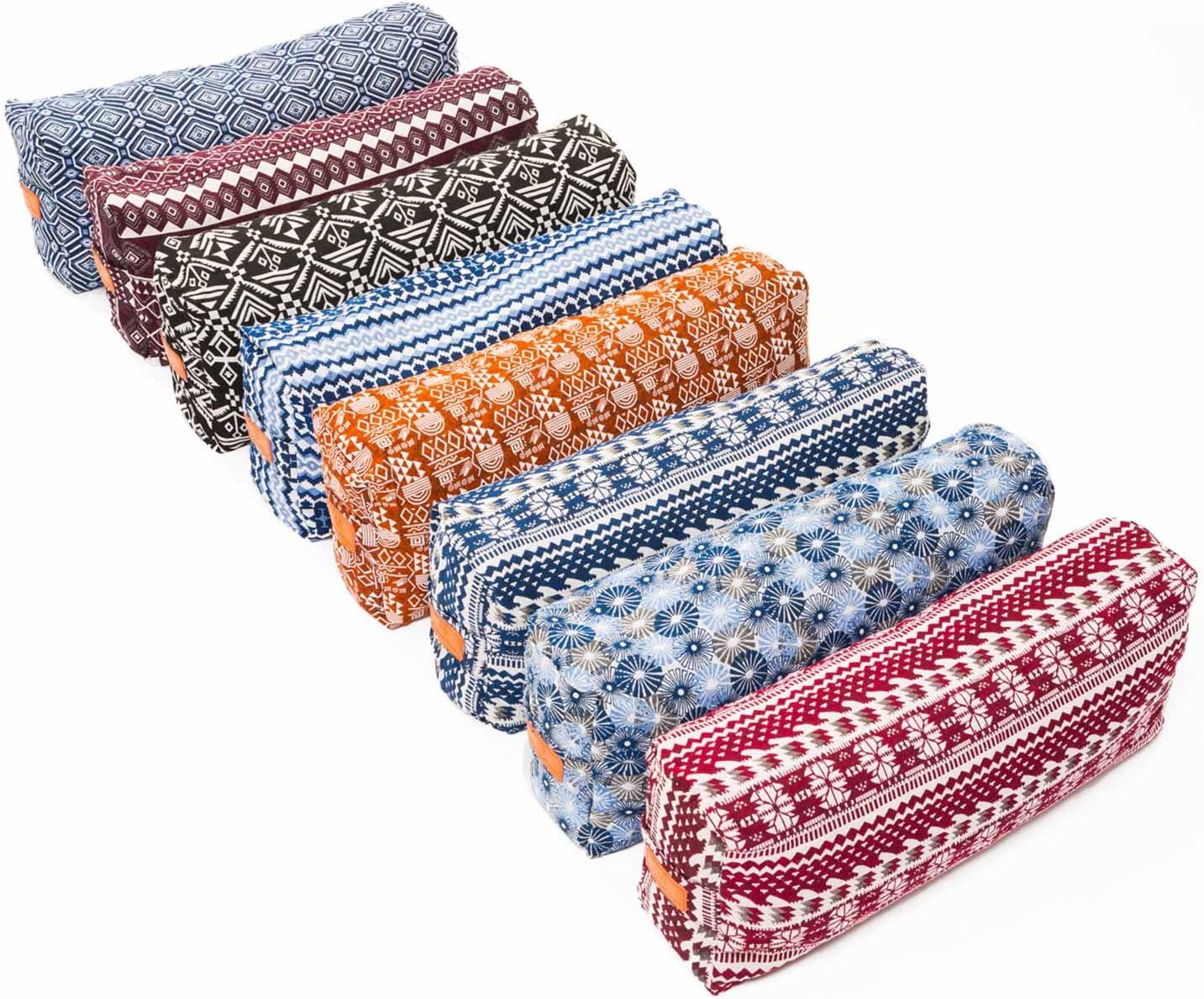 #DoYourYoga Rectangular Yoga Bolster »Paravati« with Organic Spelt Hull / 26.4" x 5.1" – Yoga Cushion/zafu/Meditation Cushion/Meditation mat/high Sitting Comfort/Machine Washable & Skin-Friendly.