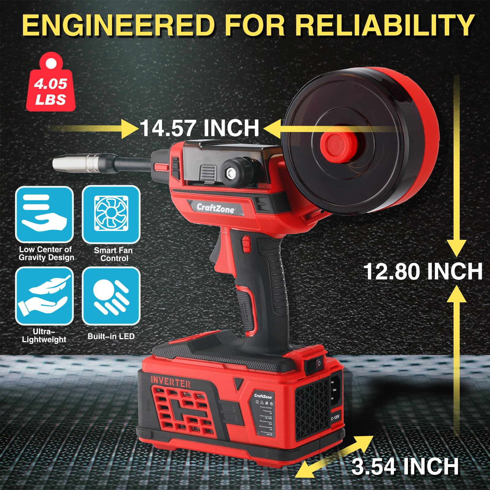 Soldadora de mano portátil de 110 V, soldadora de mano de 20 a 120 A, soldadura MIG (GMAW), fácil de usar, adecuada para soldadura semiautomática y automatizada W (soldadura MIG)