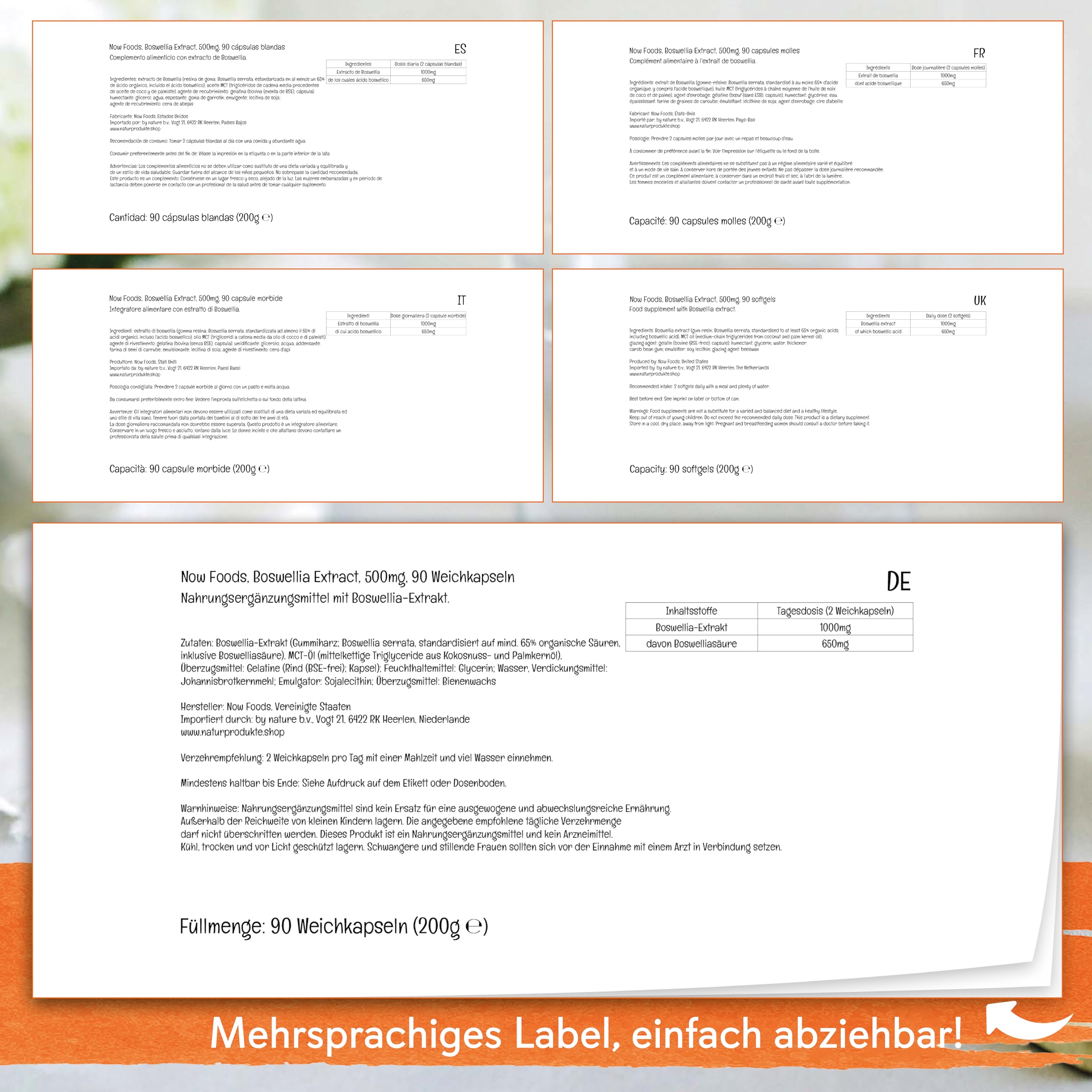 Now Foods, Boswellia-Extrakt, 500mg, Weihrauch-Extrakt mit Boswelliasäure, 90 Weichkapseln, Laborgeprüft, Glutenfrei, Sojafrei, Vegetarisch, Ohne Gentechnik