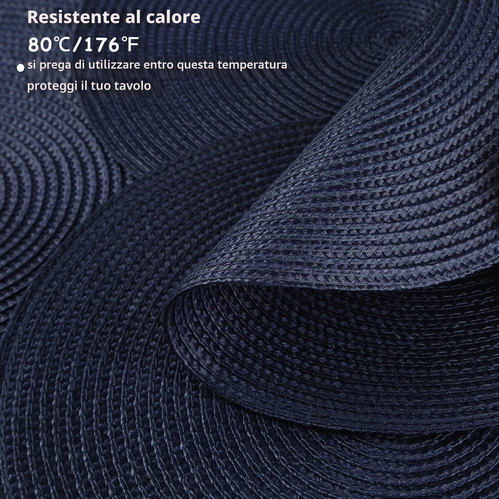 Set da tavola Set da 6,12,6 pollici, set da tavola rotondo in plastica polipropilene, lavabile per cucina, tavolo da pranzo, feste, matrimoni (blu)