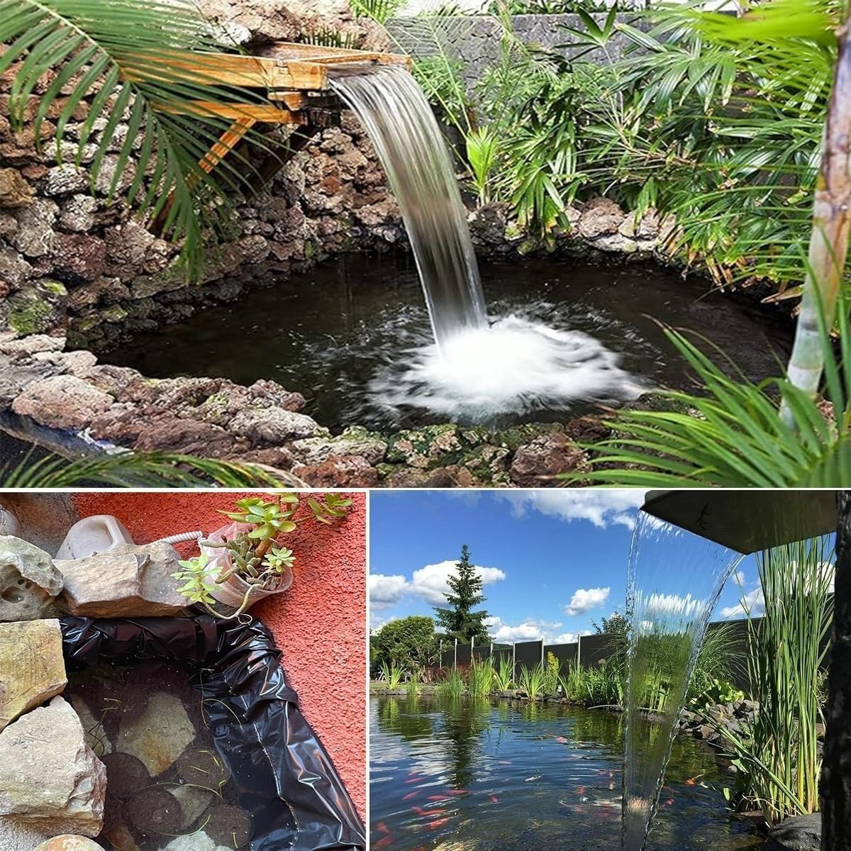 Pond Liner - Revestimiento impermeable para estanque de jardín, para fuentes de agua, cascadas, 1 x 2 m a 12 x 15 m / 39.3x49.2ft