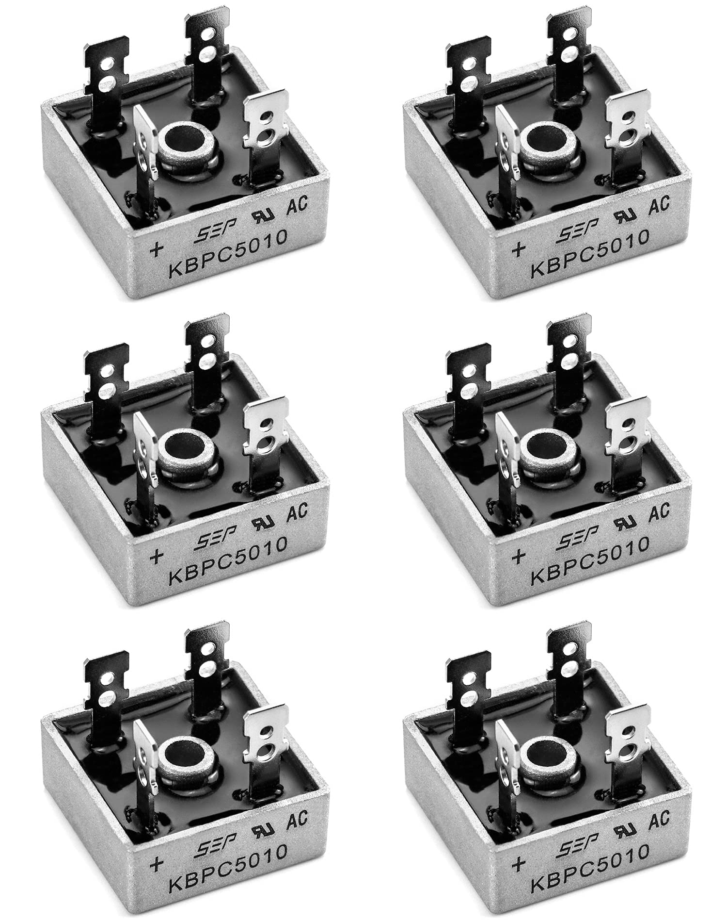 Buy QWORK KBPC5010 Bridge Rectifier Diode, 6Pcs 1000V 50A Metal Housing