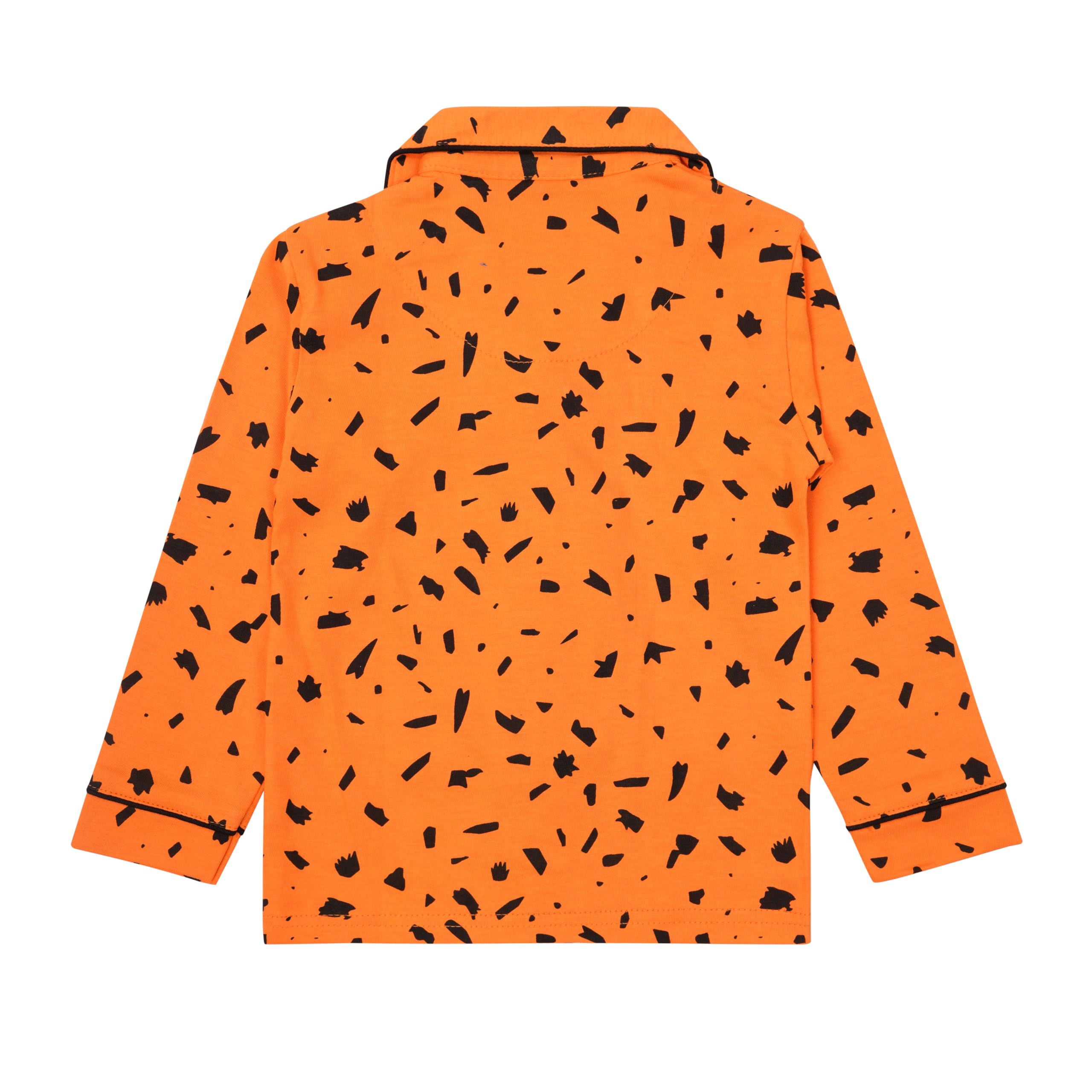 CLAP Kids Cotton Printed Full Sleeves Night Suit Orange 1Pc (4-5 Years, Orange Paint) - Image 5 thumbnail