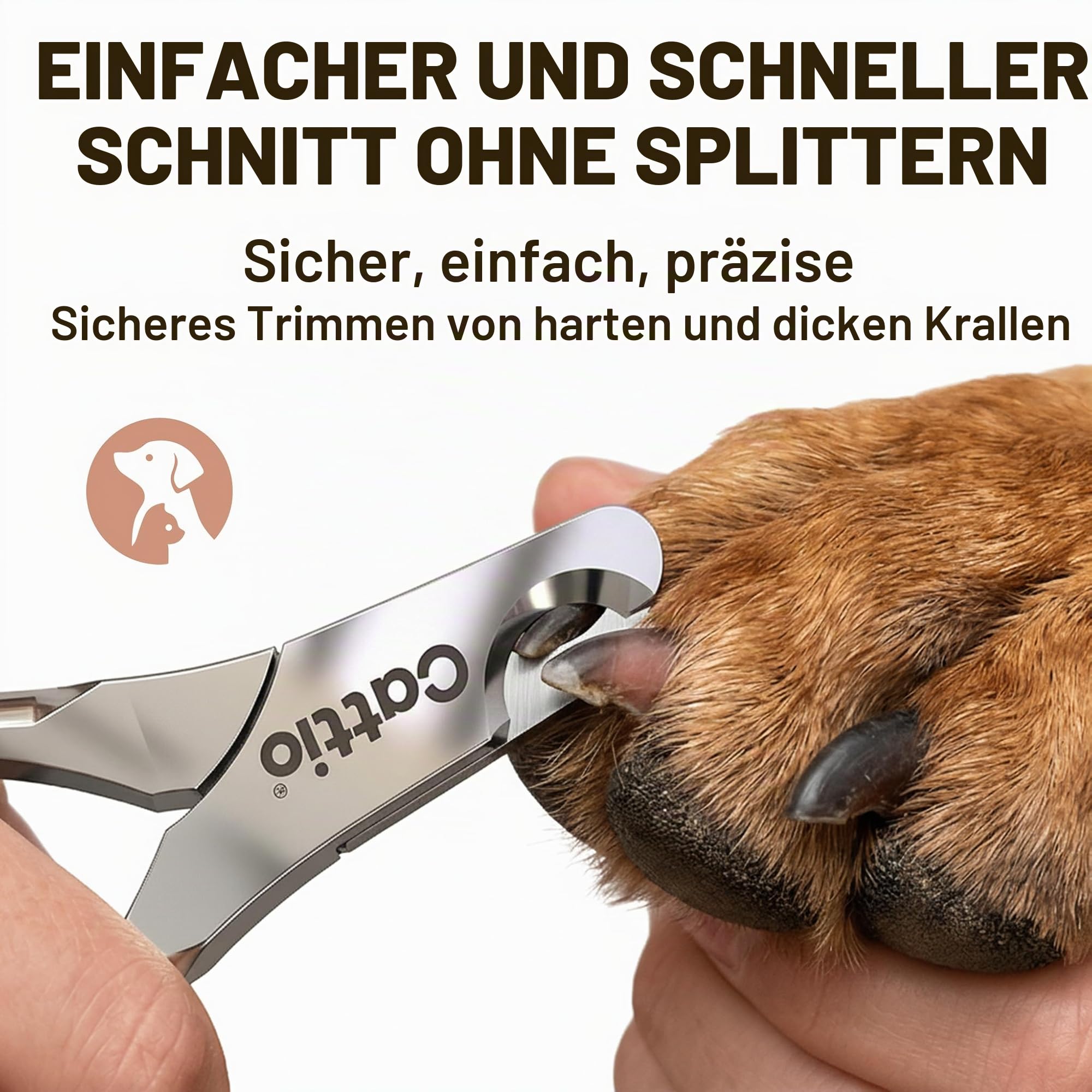 Professioneller Nagelknipser für große Hunde – scharf, langlebig und sicher. Robuster Haustier-Nagelschneider mit ergonomischem Design. Hunde-Nagelschneider (Hundeklauenknipser-Set (Glänzend))
