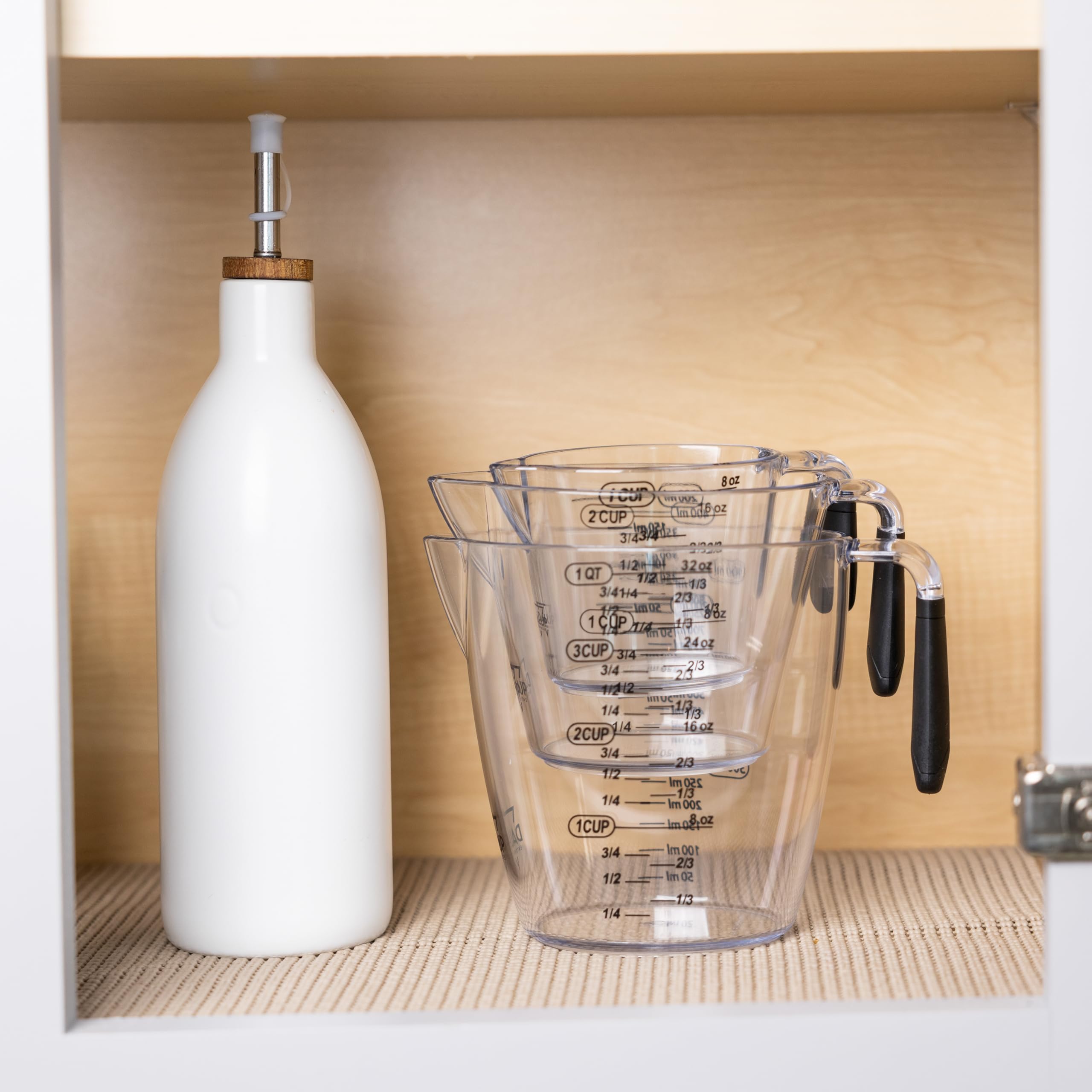 3-teiliges Messbecher-Set mit schwarzem Griff