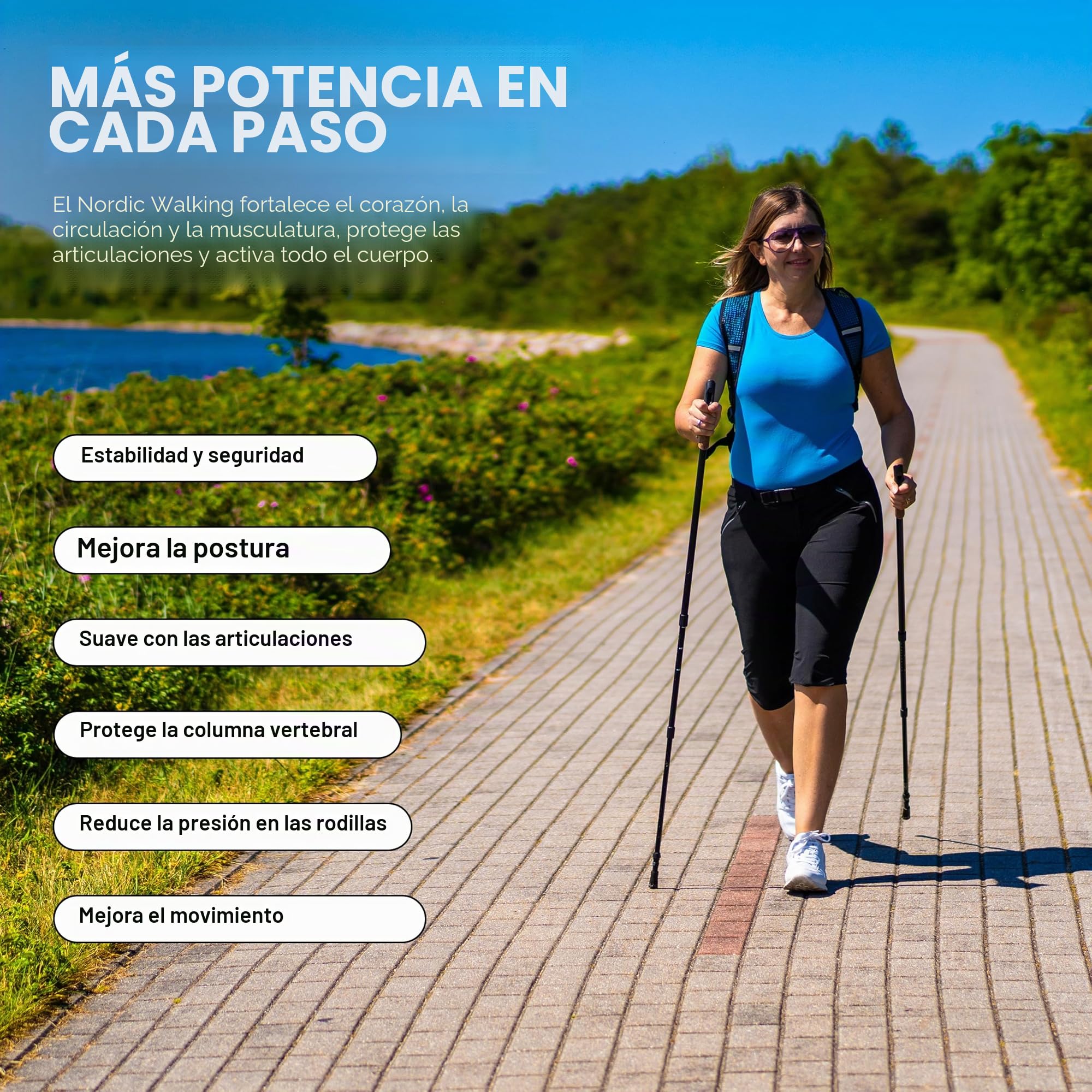 Bastones Premium Marcha nórdica - Ultra Ligeros - seleccionables con bolsa