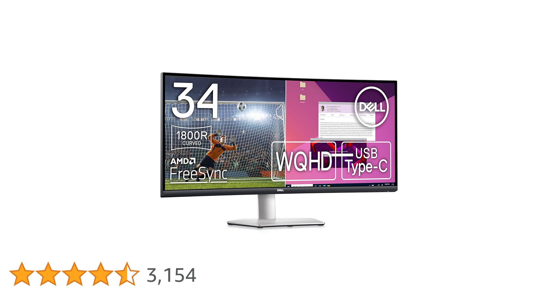 Amazon.co.jp: Dell S3423DWC 34インチ 曲面 USB-Cモニター