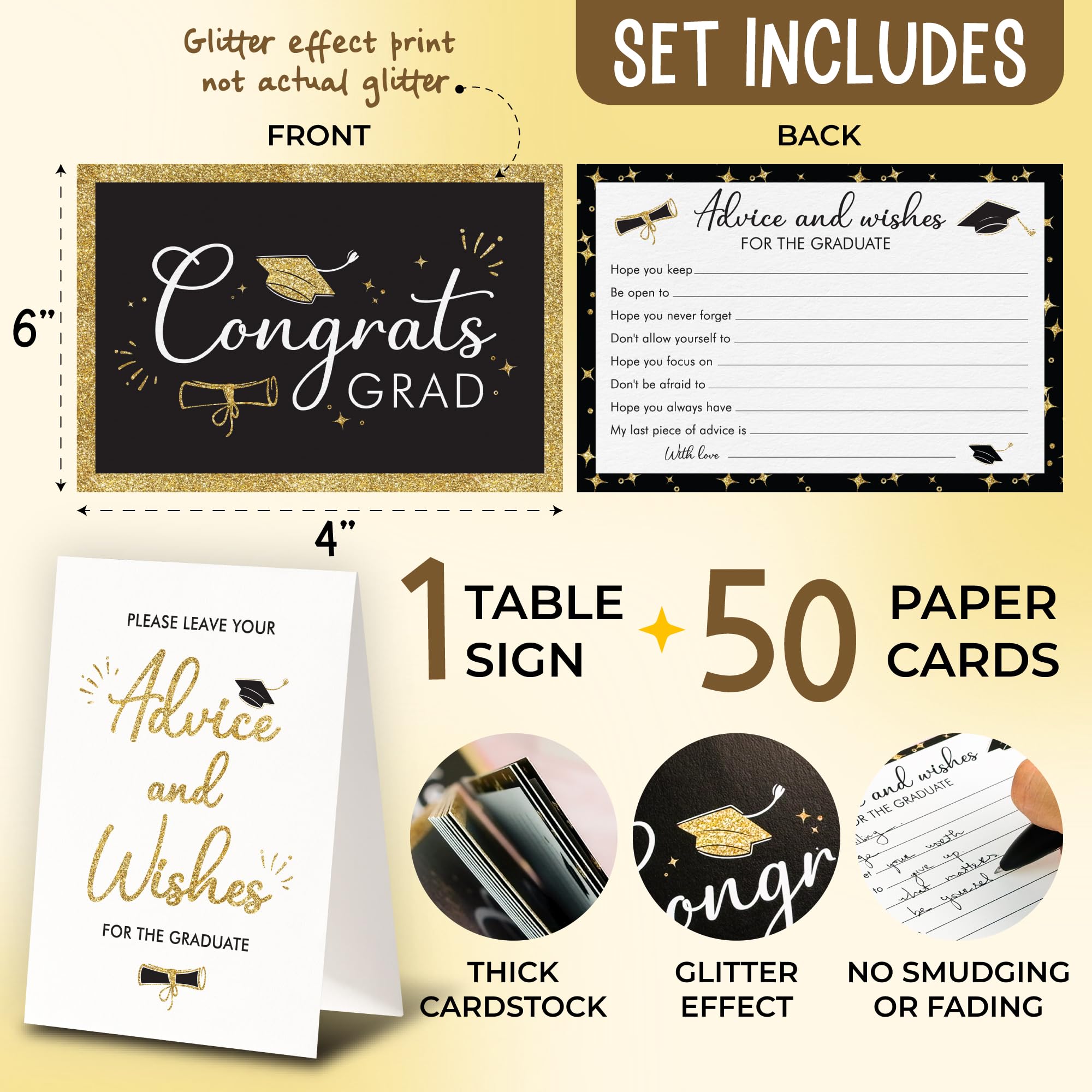 STOFINITY Graduation Advice Cards 2025-50 Pcs Well Wishes And Advice For The Graduate, Grad Party Decorations 2025 Ideas, High School Graduation Party Supplies, College Grad Games Activities