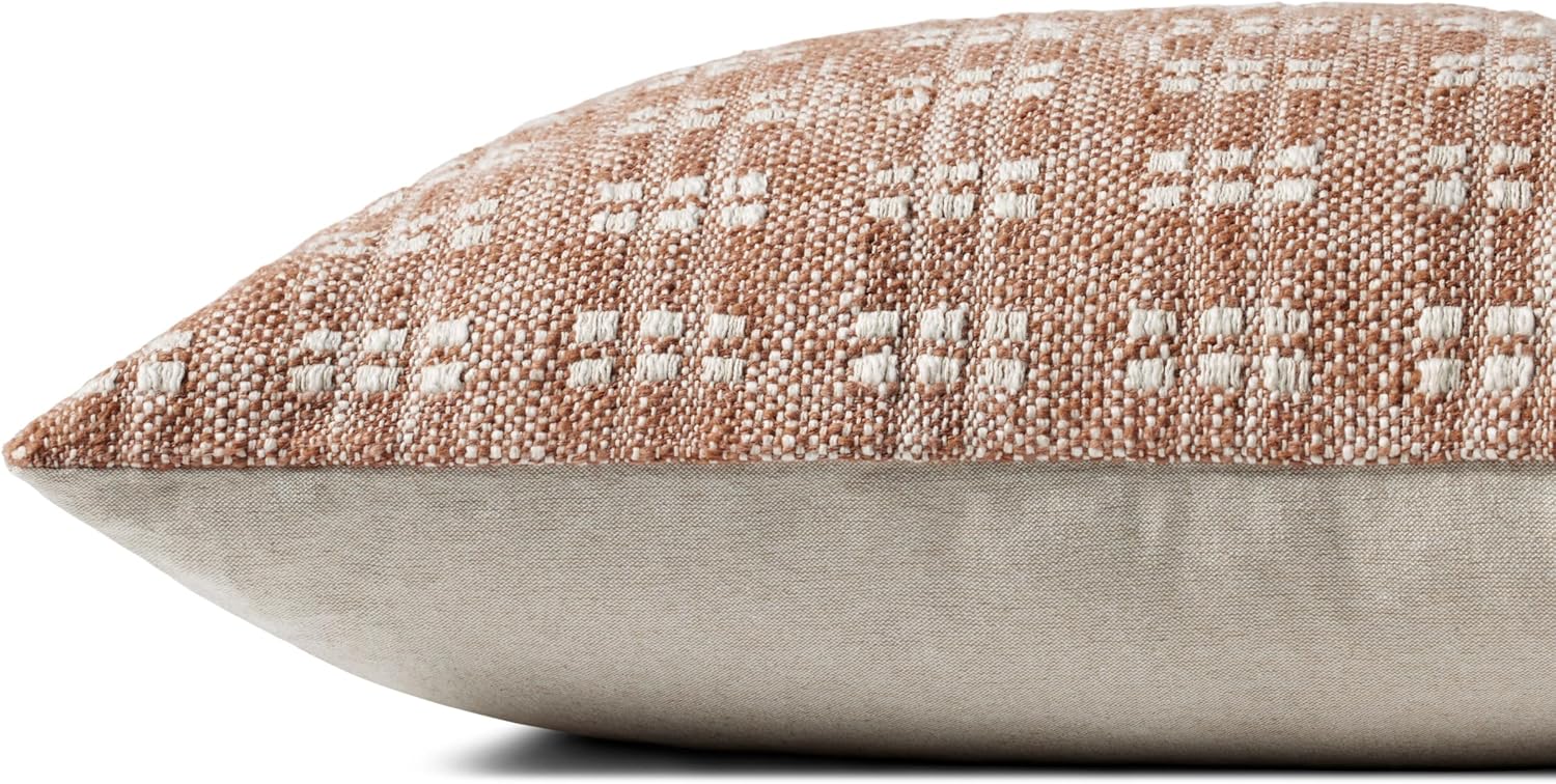 Loloi Magnolia Home by Joanna Gaines Bryn Collection PMH0062 Rust 22'' x 22'' Cover w/Poly Pillow