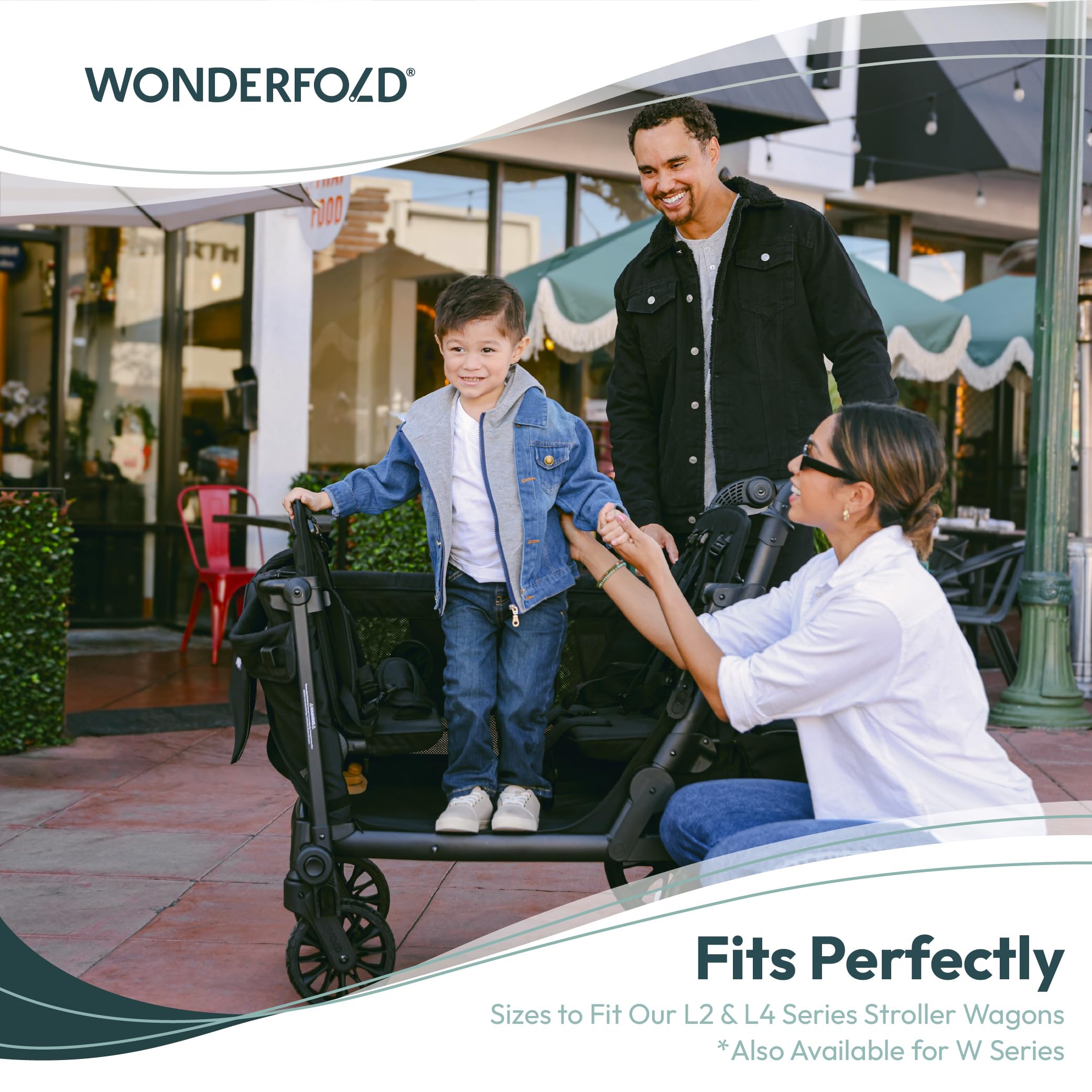 WONDERFOLD Allwettermatte L4 Kinderwagen-Wagon-Zubehör TPE 81,3 cm Länge 54,6 cm Breite
