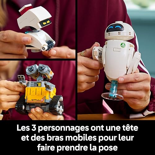 LEGO | Disney Pixar WALL-E and EVE - Display Model Kit for Adults - Brick-Built Robots with M-O & Hal Figures - DIY Home Decor - Collectible Gift for Fans - 43279 - 5