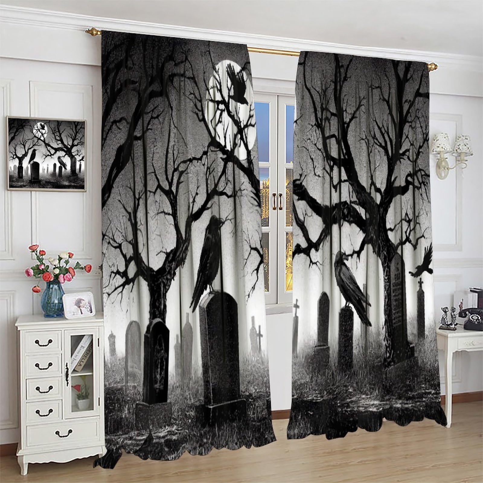 Lot De 2 Images De Fenêtre D'Halloween - Décoration D