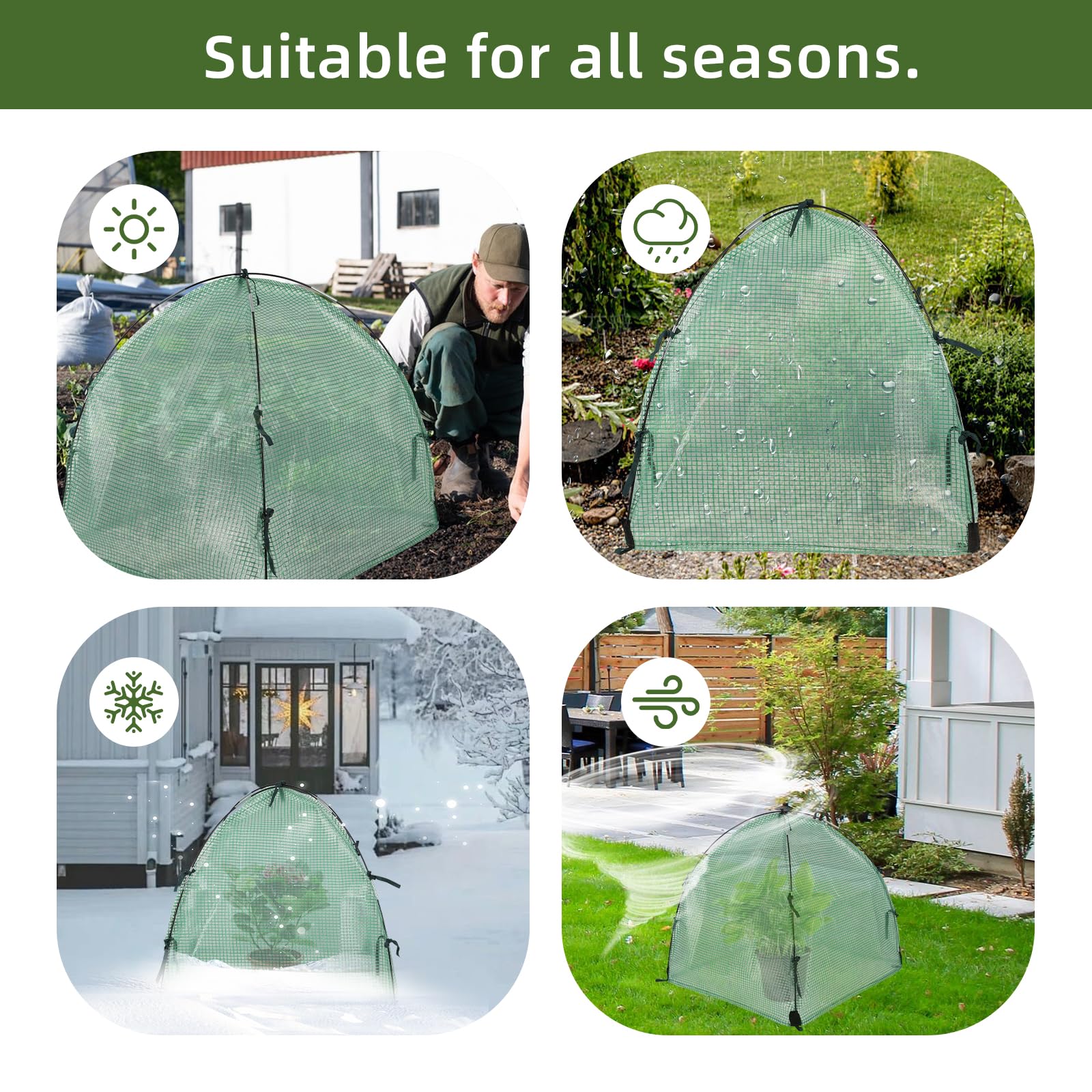 Pflanzenschutzzelt, Winterpflanzenabdeckungen, Gewchshaus Klein  berwinterungszelt fr Pflanzen, Pflanzliche Isolierabdeckung, Frostschutz  Zelte Obst Pflanze Gemse vor Einfrieren Tiere Fressen (2) : Amazon.de:  Garten