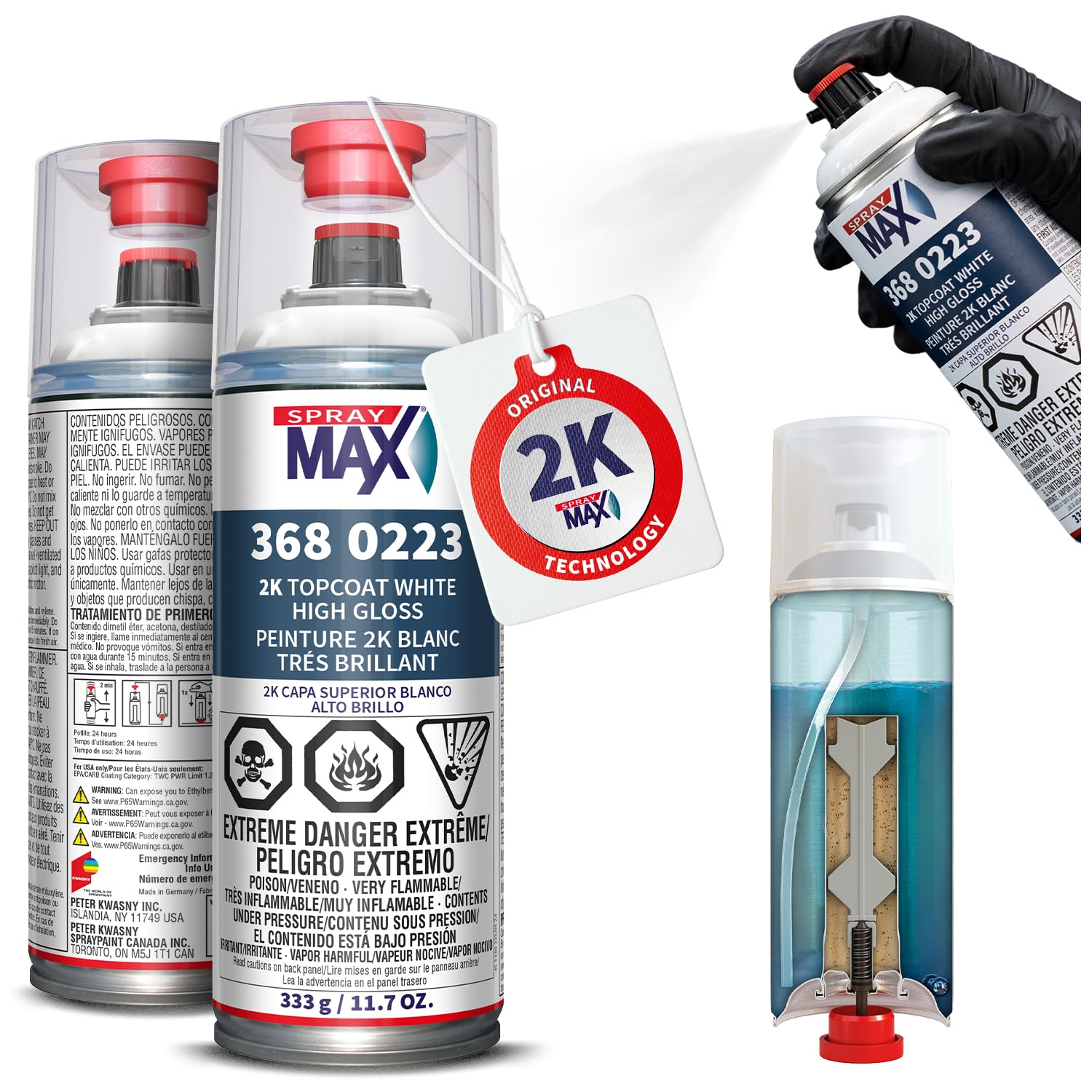 SprayMax 2K Topcoat High Gloss White