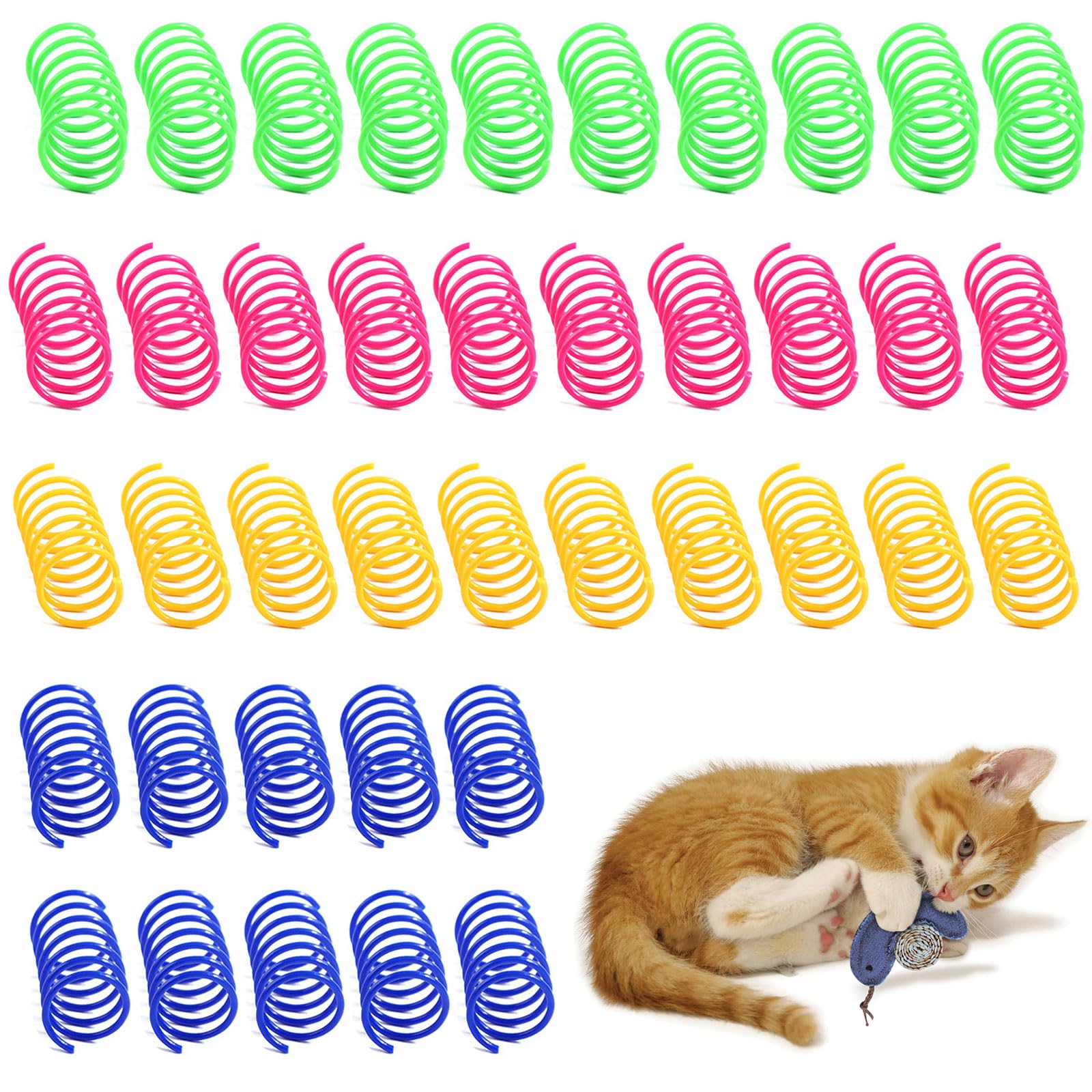 40 Stck Katzenspielzeug Spirale Bunte Spiralfedern Fr Katze -  Interaktives Katzen Spielzeug