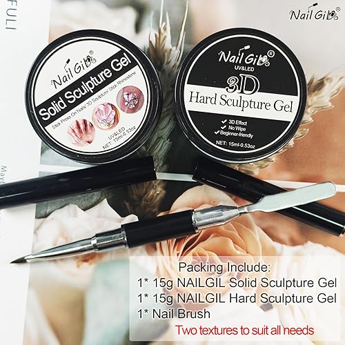 Miniatura 4 de NAILGIL - Gel para esculpir uñas 3D para arte de uñas, sólido y duro, multifuncional, escultura de gel 3D, salón de belleza, bricolaje para mujeres