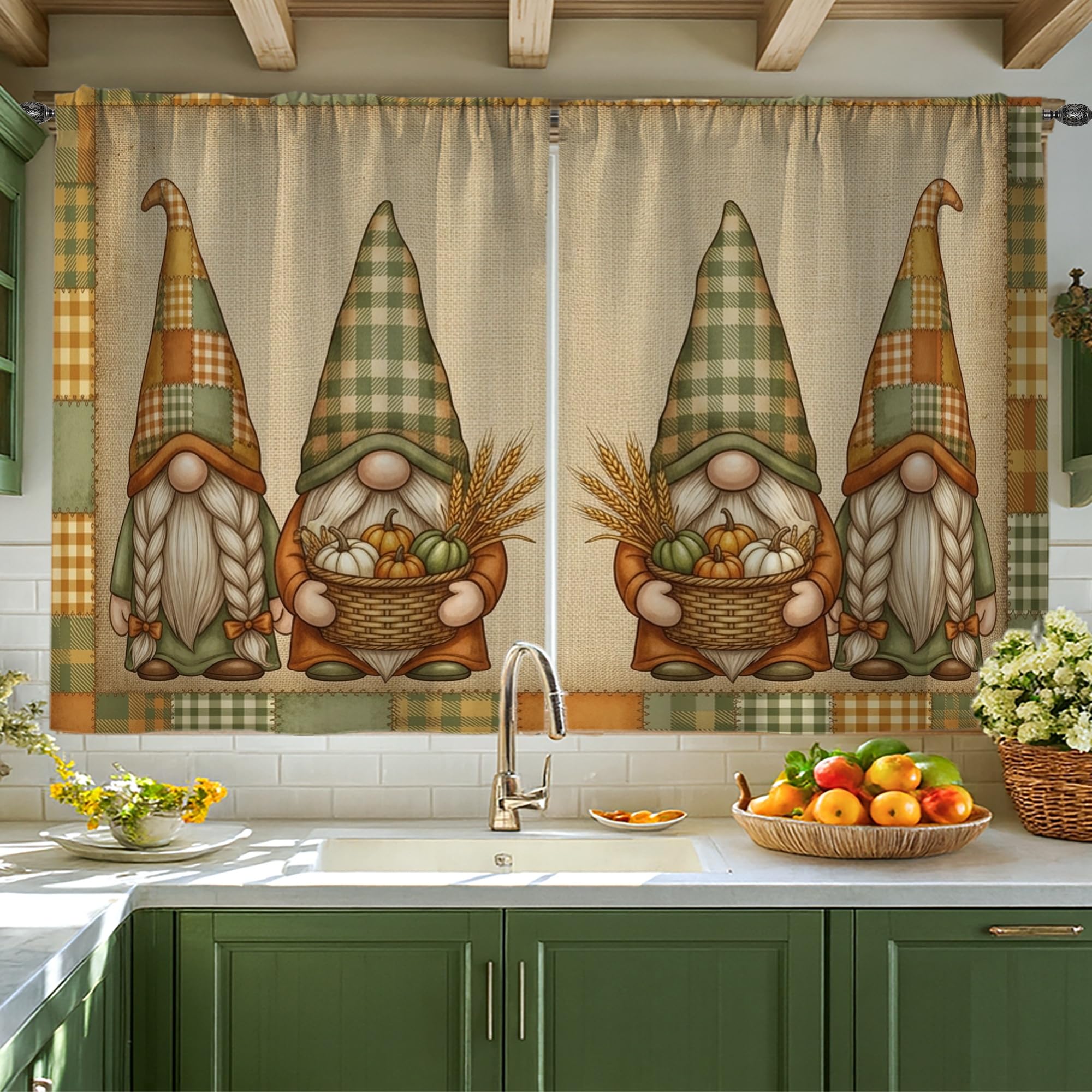 Rideaux de cuisine anti vis-à-vis pour petite fenêtre et décoration de coin évier