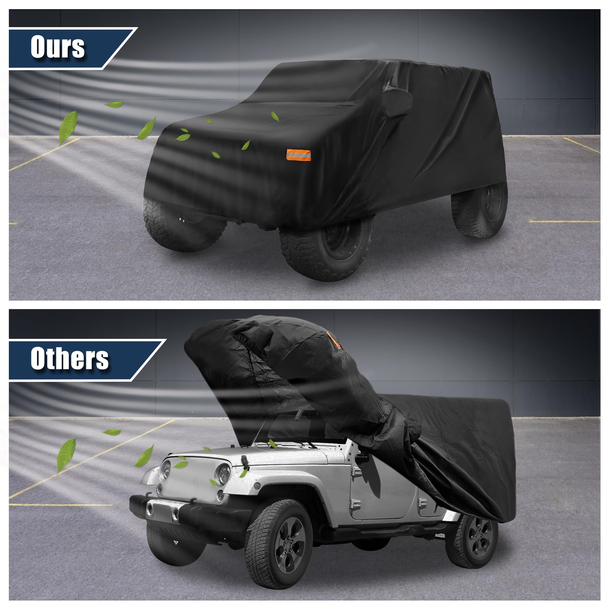 ACROPIX Aluminum Film Black Car Cover Waterproof All Weather Full Exterior Cover Rain Hail Sun Protector Car Cover — view 5