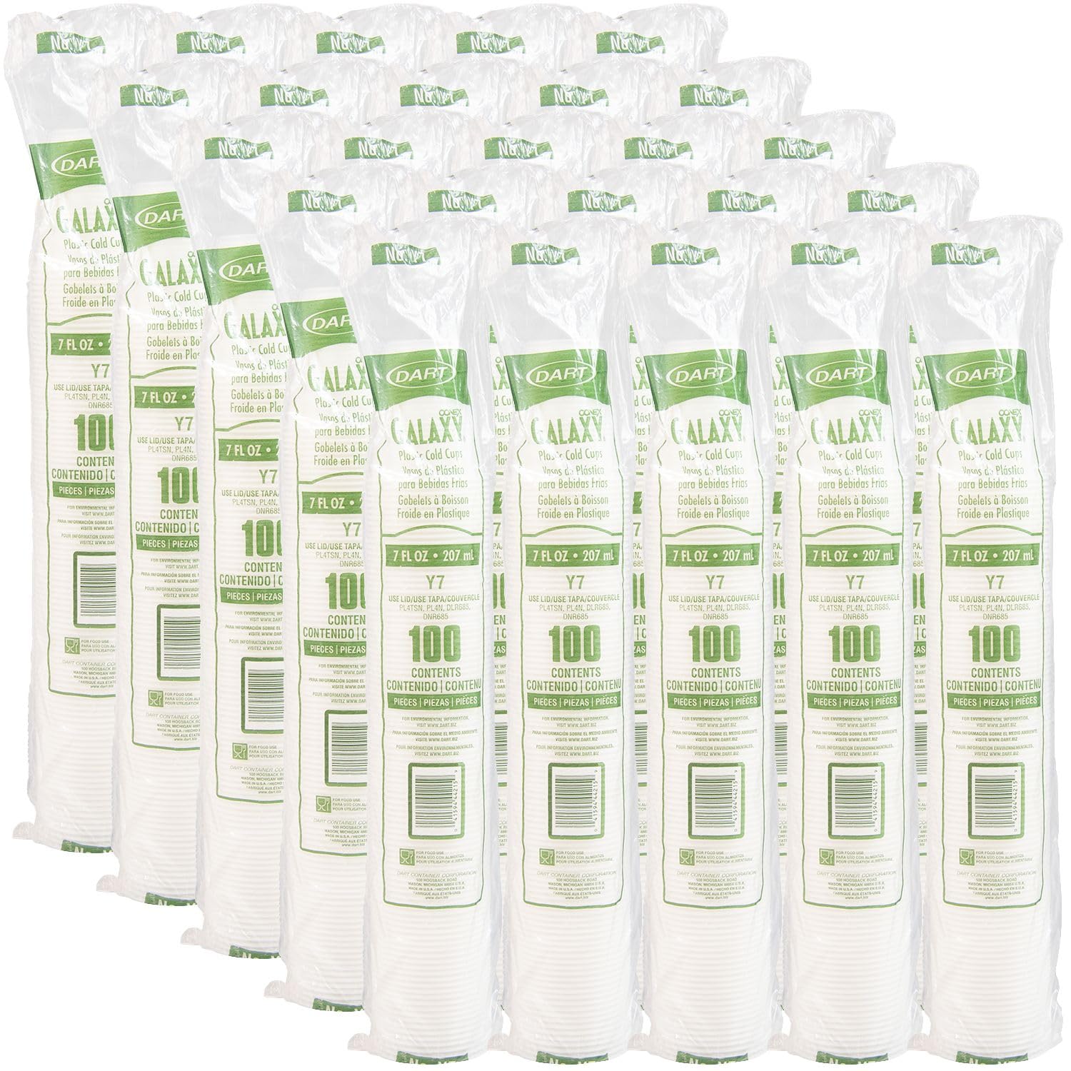 Stack Man Dart Y7 Conex Galaxy 7 oz. Translucent Plastic Cold Cup - 2500/Case