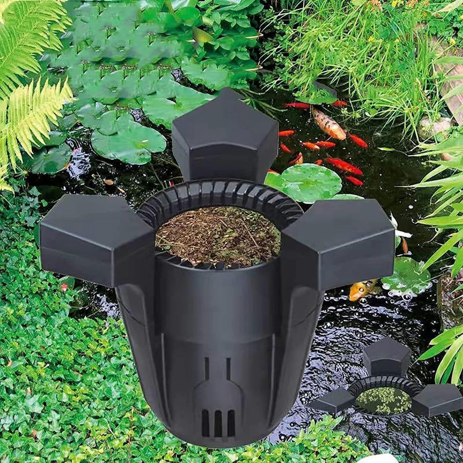 Skimmer galleggiante, skimmer galleggiante per laghetti, pulitore automatico per piscine, skimmer per la superficie dell'acqua di stagni stagnanti per laghetti per pesci, piscine, giardini (407*
