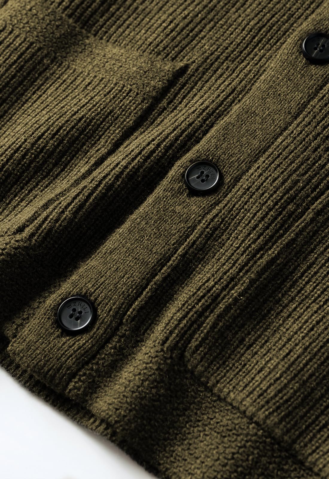 Cardigan para Hombres, Bufanda, Collar, Botones sólidos de Cable, Ropa para Hombres de otoño e Invierno