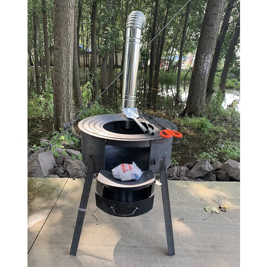 Amazon.co.jp: ポータブルで取り外し可能な石炭/薪ストーブ、多