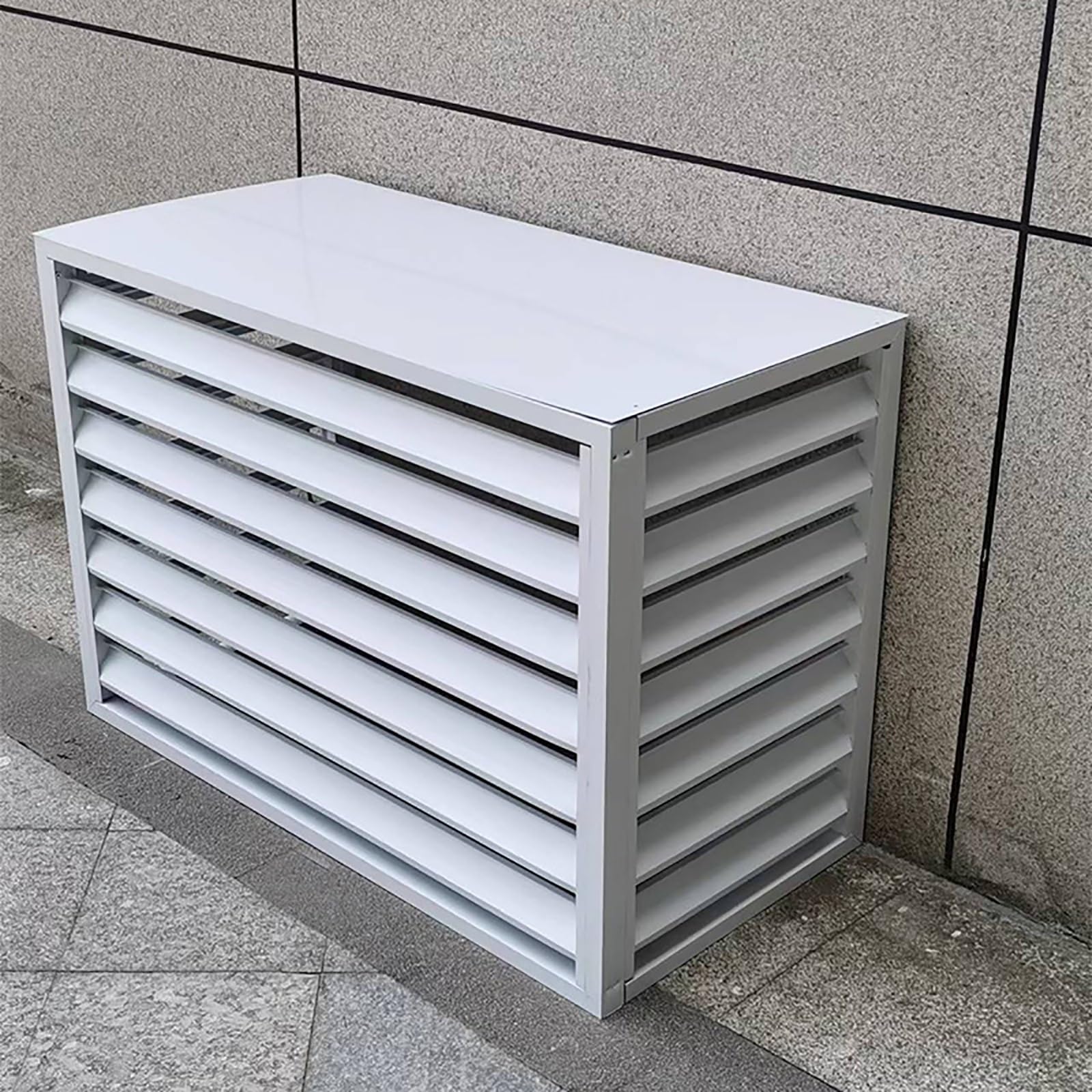 QYMYOZ Aluminum Air Conditioner Privacy Cover Outdoor Unit Protective Screen Fence AC Condenser Cover Weatherproof Grilles for Air Conditioners & Heat Pumps Enhanced Outdoor Pro