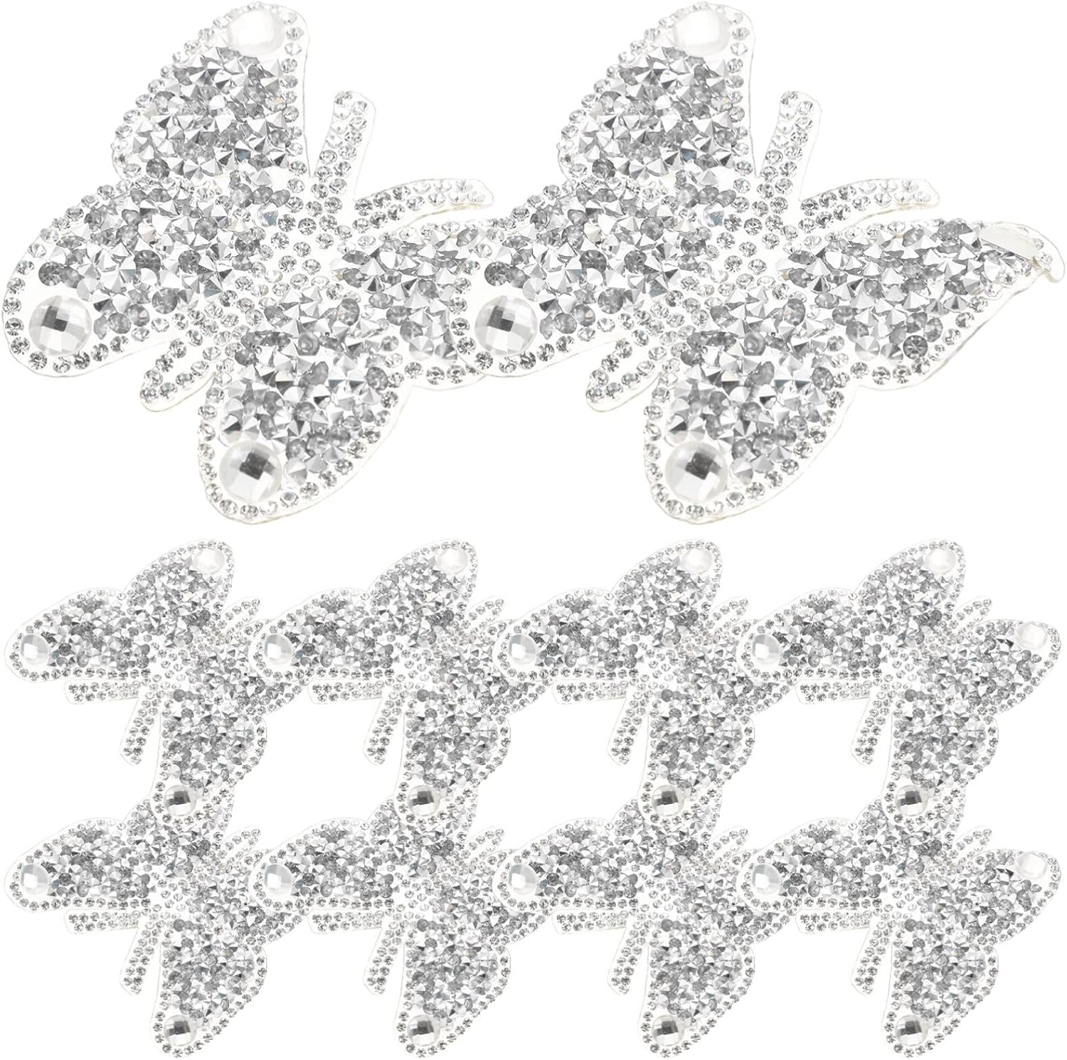 EXCEART Bling Crystal Butterfly Patch Sew on Patch Glitter