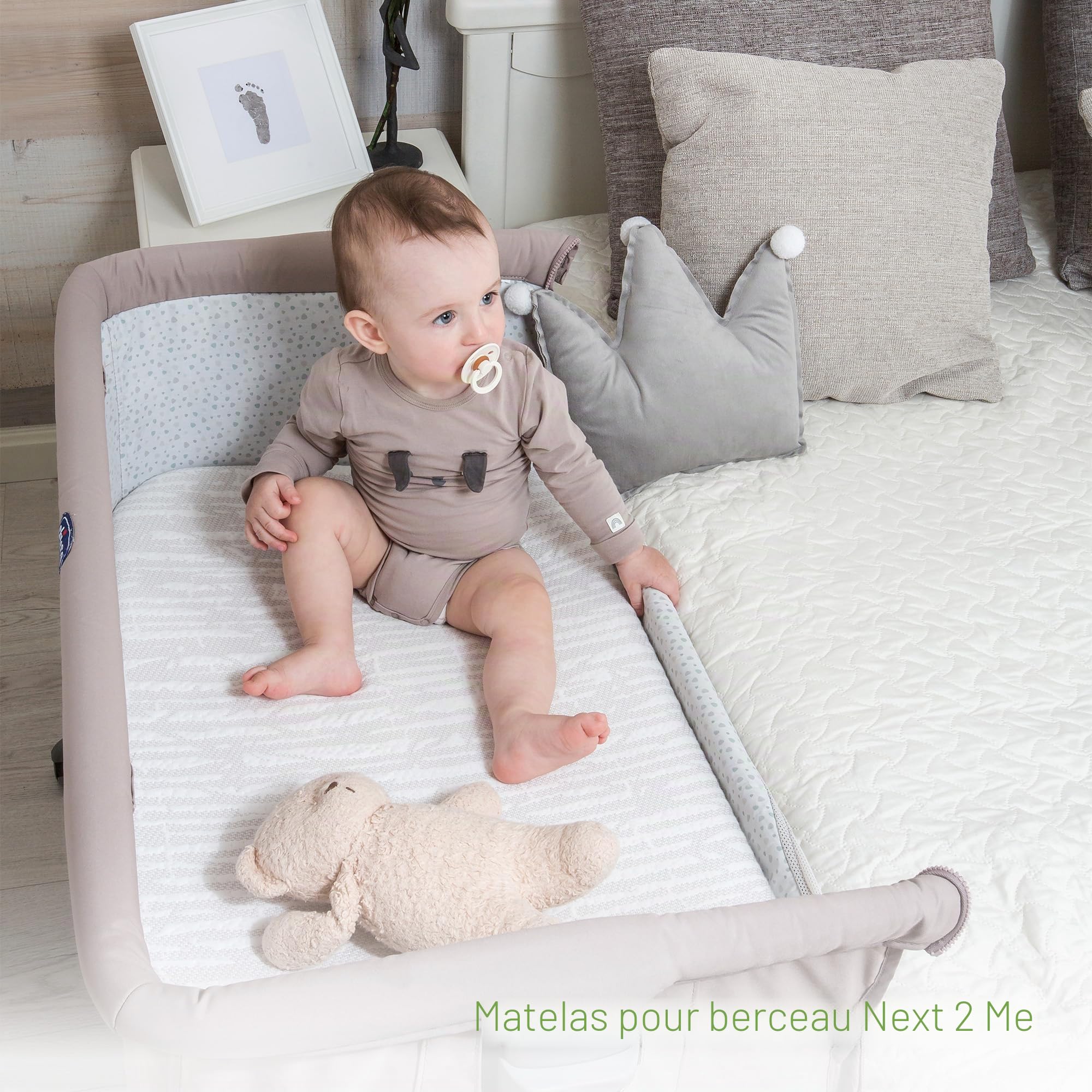 Comfier Sleep Chicco Next To Me Matelas 50 x 83 cm avec housse en bambou super douce s'adapte parfaitement à tous les berceaux Chicco standard Next To Me