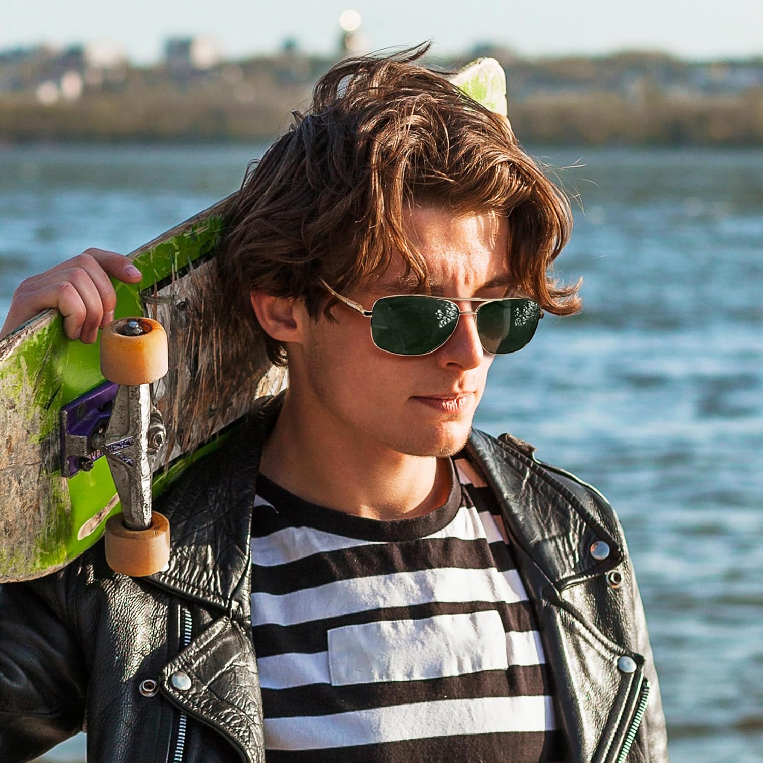 URUMQI Polarized Aviator Sunglasses for Men Women, UV400 Protection Lens, Ultra Lightweight Pilot Sun Glasses - Image 3