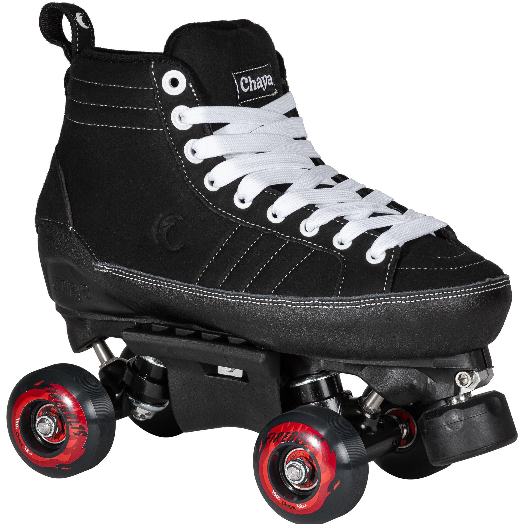 Chaya Rollschuhe Karma Pro Black - Roller Skates für Damen und Herren im Retro-Look für Roller-Disco - Roll-Schuhe in Schwarz