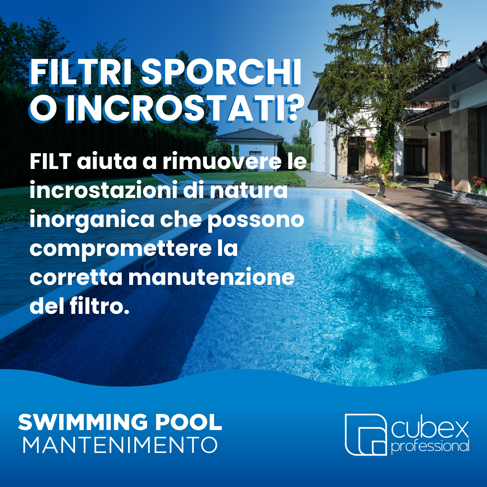 Cubex Professional Filt 5 l – Détartrant Filtres Piscine | Acide phosphorique pour sable, diatomées et cartouches | Supprime les encrassements inorganiques | Usage professionnel Made in Italy