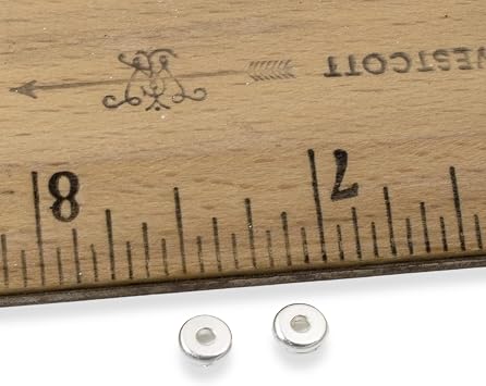 25 Bright Silver 5mm Heishi Beads, TierraCast Contemporary Disk Spacers for Handcrafted Jewelry, Ideal for DIY Enthusiasts