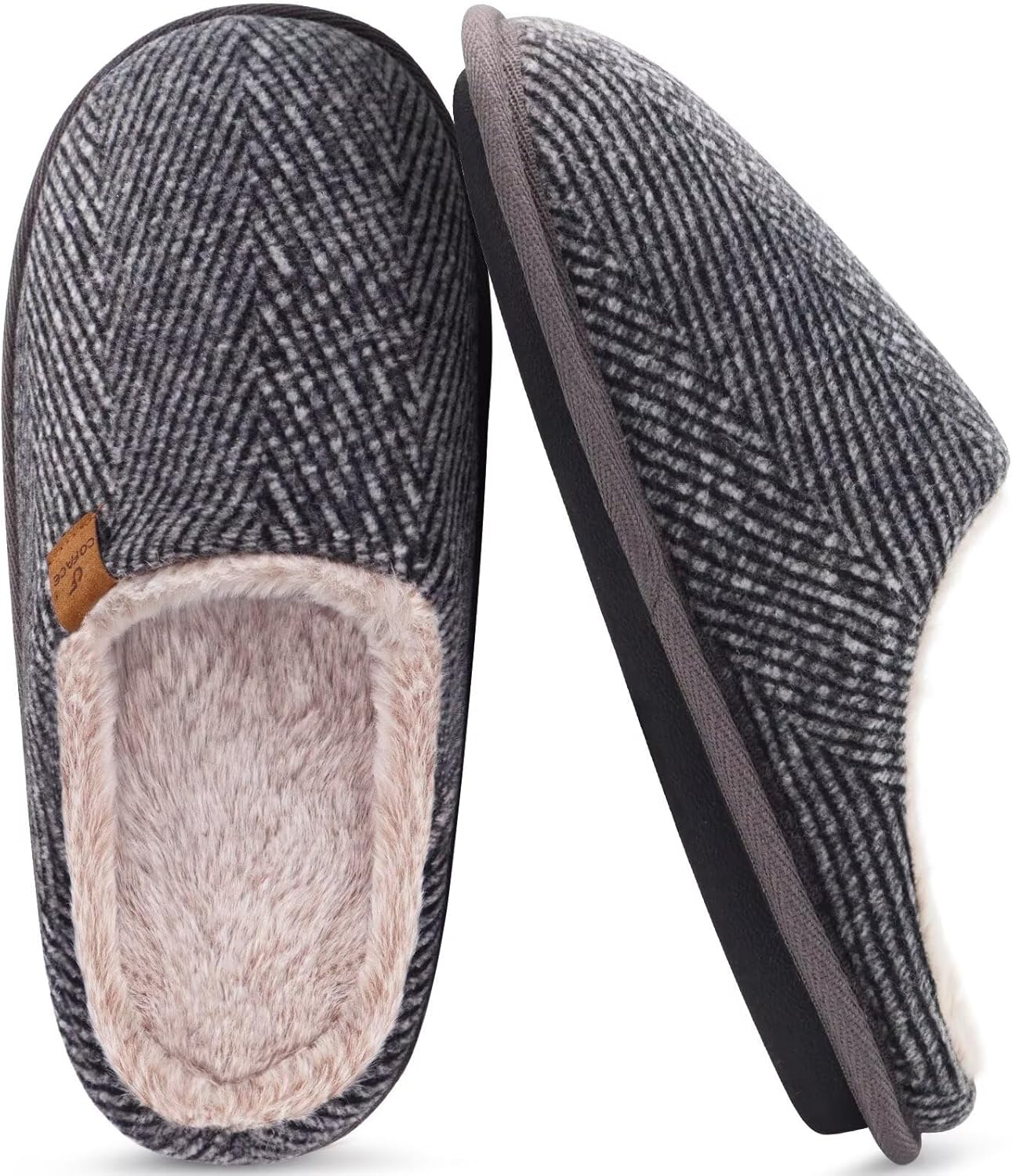 COFACE Mens Cozy Memory Foam Scuff Slippers Casual Slip On Warm House Shoes Indoor/Outdoor Sandal Slippers With Arch Support Rubber Sole Size 7-15 - Image 3