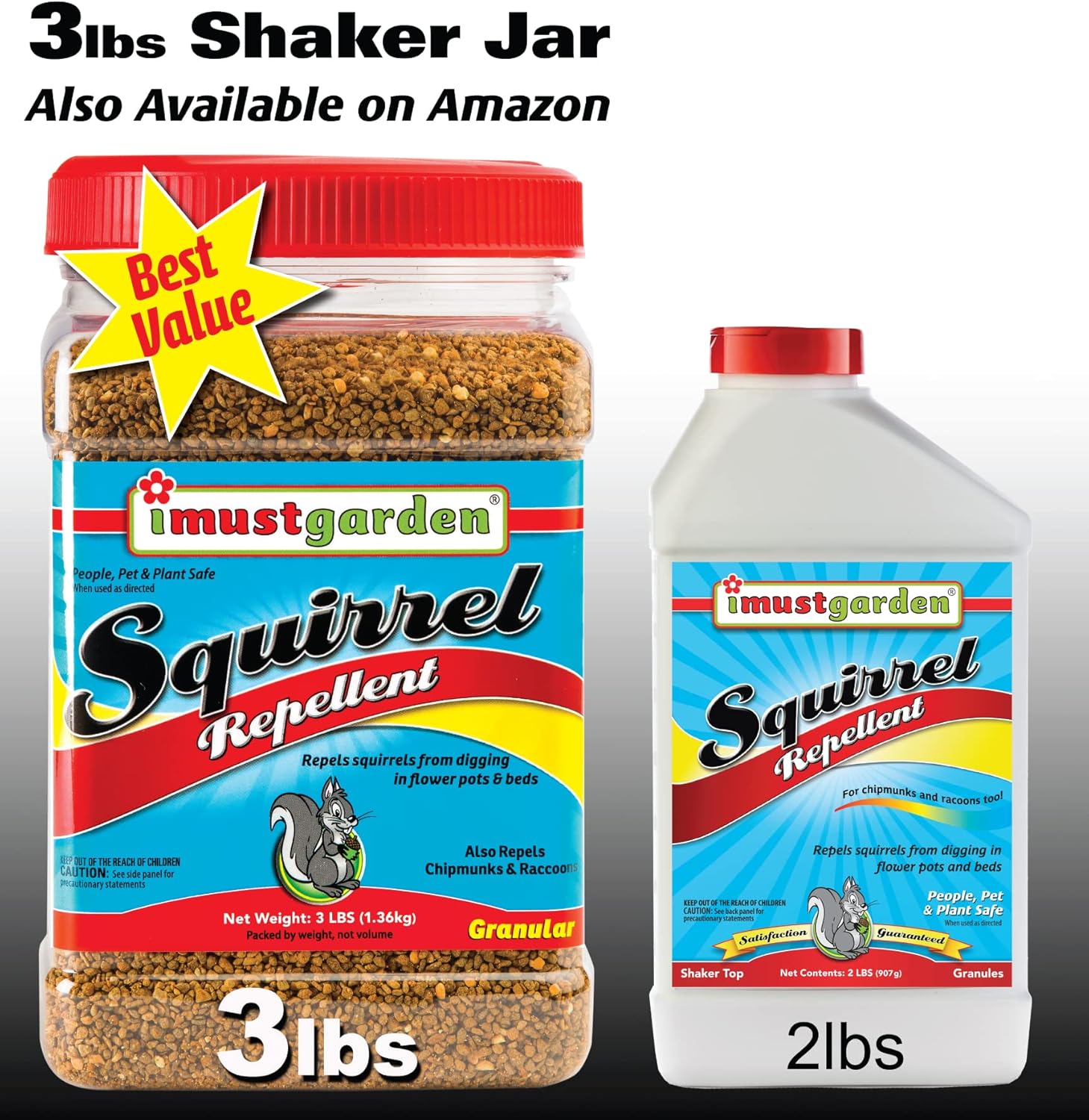 I Must Garden Squirrel Repellent - 3lb Granular - Stops Digging in Flower Pots and Beds