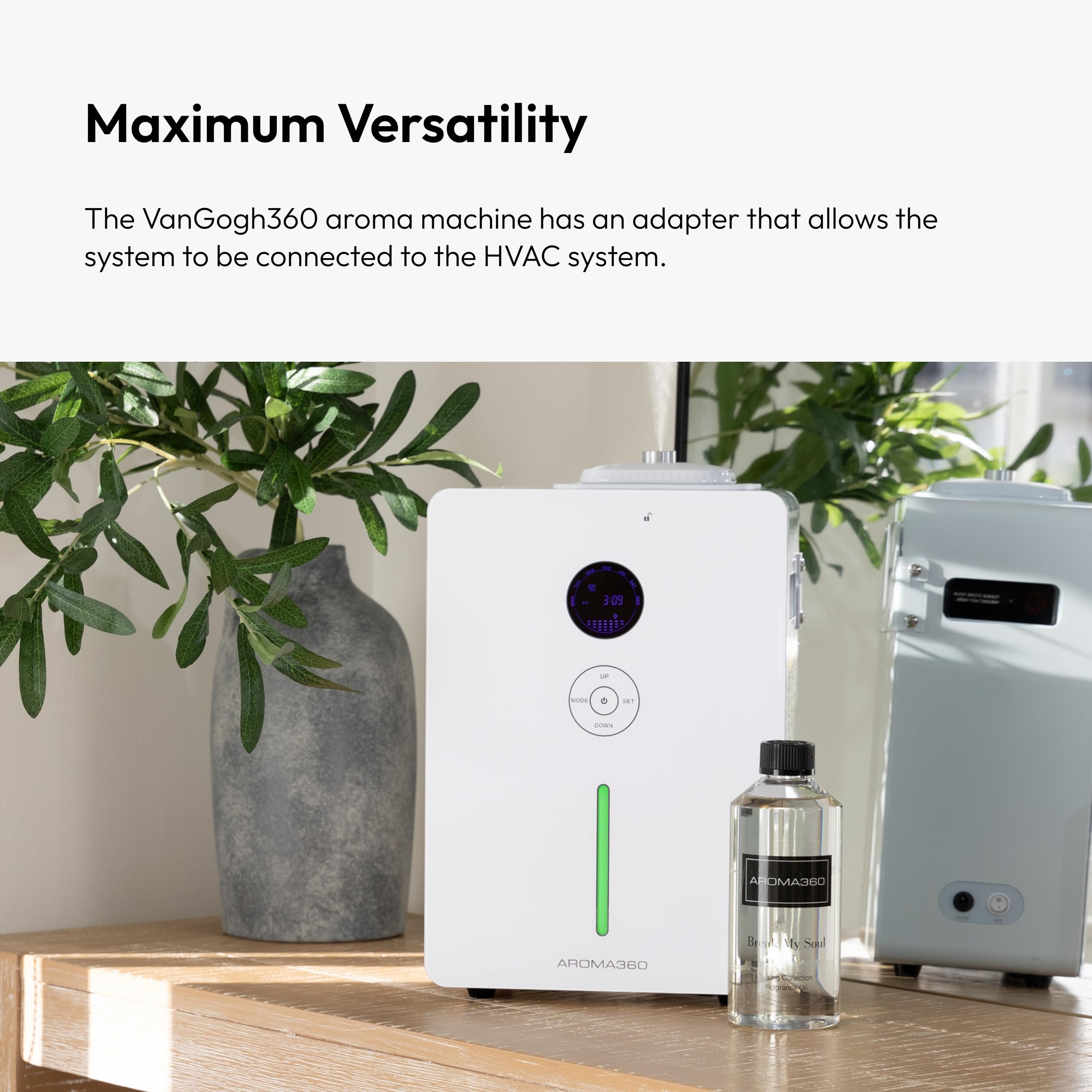 Aroma360 VanGogh360 Duftdiffusor – HVAC-System oder eigenständiger Duftöl-Diffusor – hitzefrei, wasserlos, intelligenter Timer, keine Rückstände, Sicherheit – Heimdekoration, ätherische Öle – 1800 m²