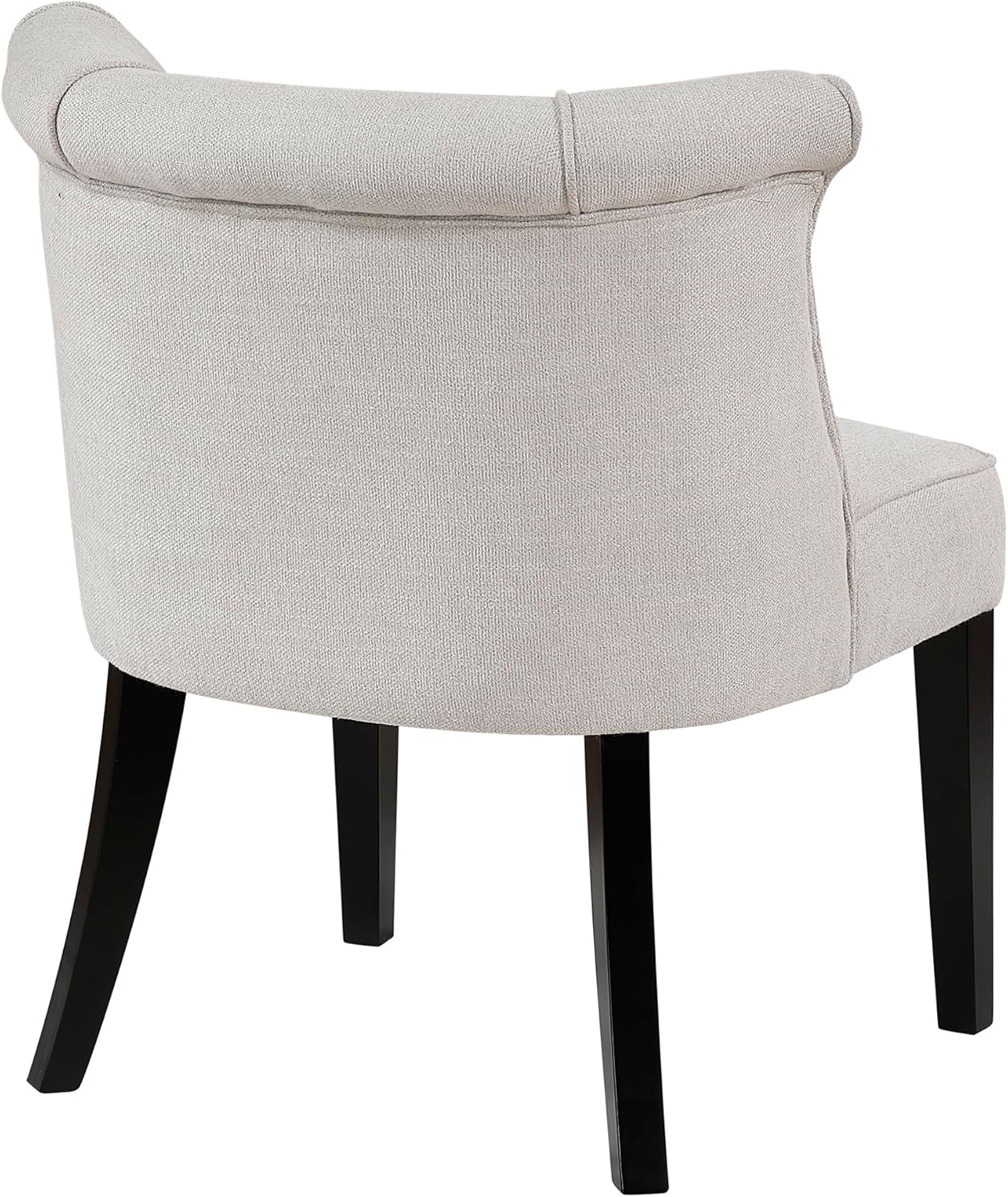Lexicon Accent Chair, Textured Fabric Upholstered Armless Seat with Solid Wood Legs, Curved Back, Comfy Side Chairs for Living Room/Bedroom/Office/Waiting Area, Beige