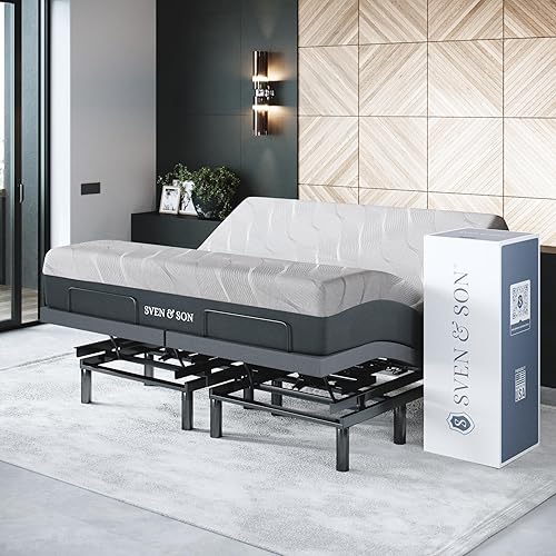 Miniatura 11 de Sven & Son Bliss Base de Cama Ajustable - Solo Armazón, Elevación de Cabeza y Pies, Soporte Lumbar, Inclinación de Almohada de Cabeza, Masaje, Luces