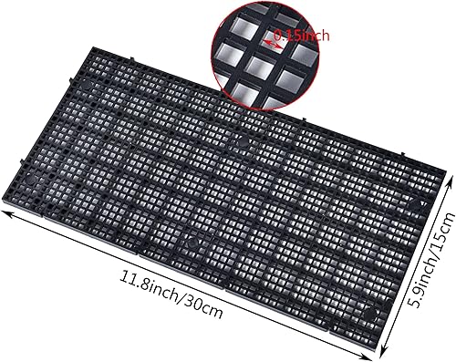 Miniatura 6 de ALEGI Acuario Rejilla Aislar Tablero Divisor Pecera Fondo Bandeja de Filtro Negro Caja de Plástico (8pcs Negro)