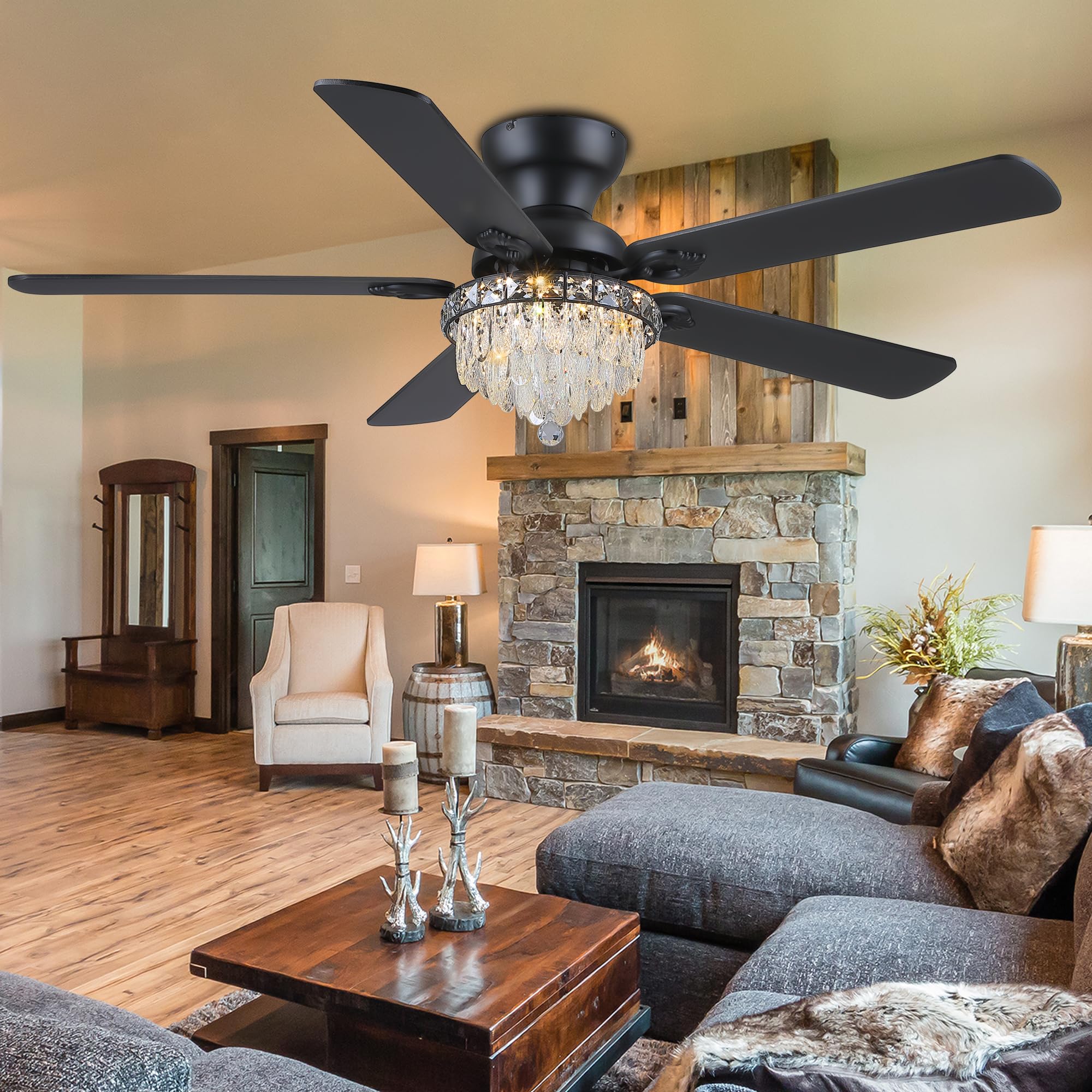 Best Chandelier With Fan Picks for 2026 4 Crystal Ceiling Fan Fandelier with Lights-Modern Ceiling Fan(52