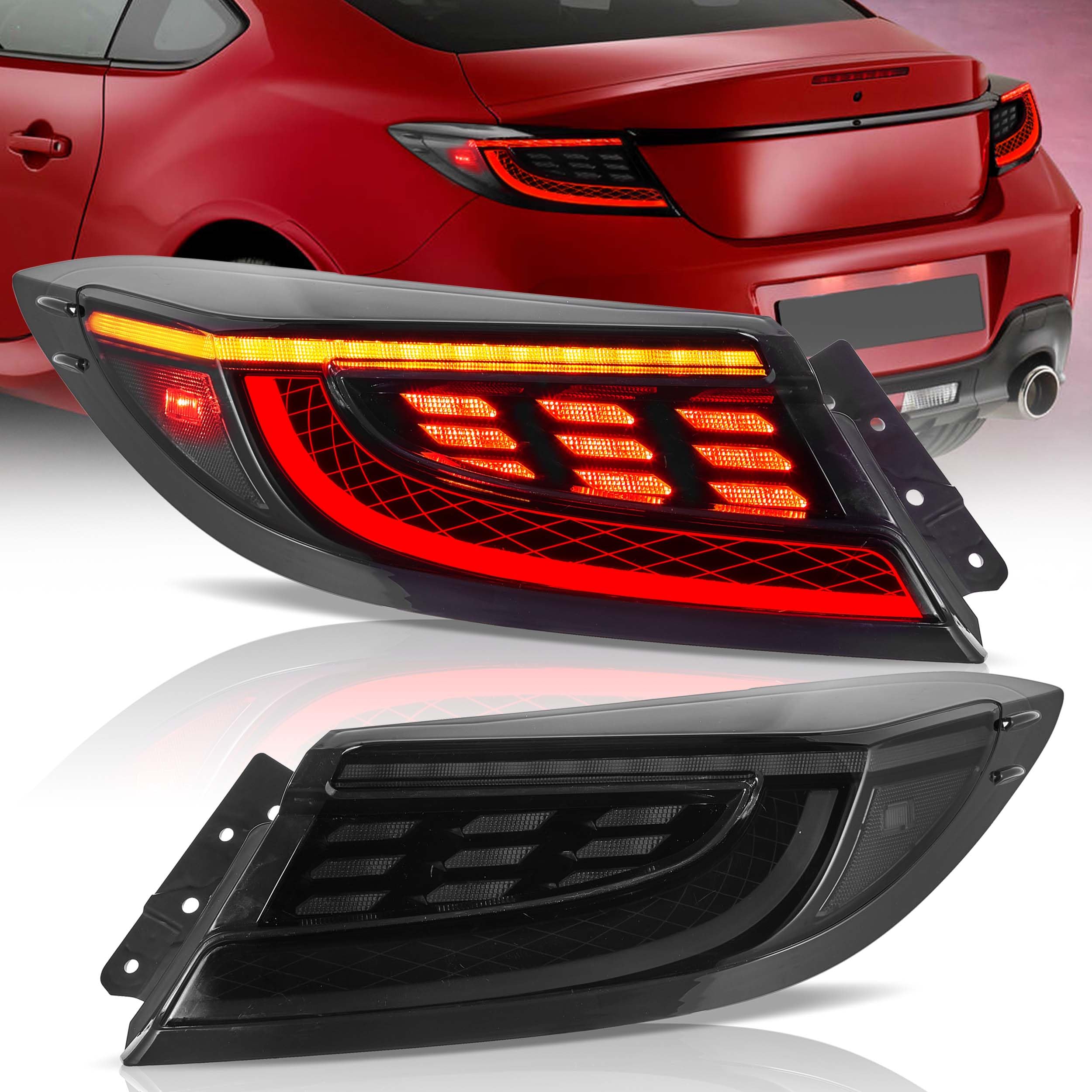 Photo 1 of VLAND LED Tail lights Assembly Fit for Toyota GR86/ Subaru BRZ 2nd Gen ZN8/ ZD8 2021-2024 with Startup Animation and Sequential Turn Signal, Smoked Animation/Smoked