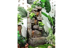 48.6" Majestic Outdoor LED Lighted Waterfall Fountain