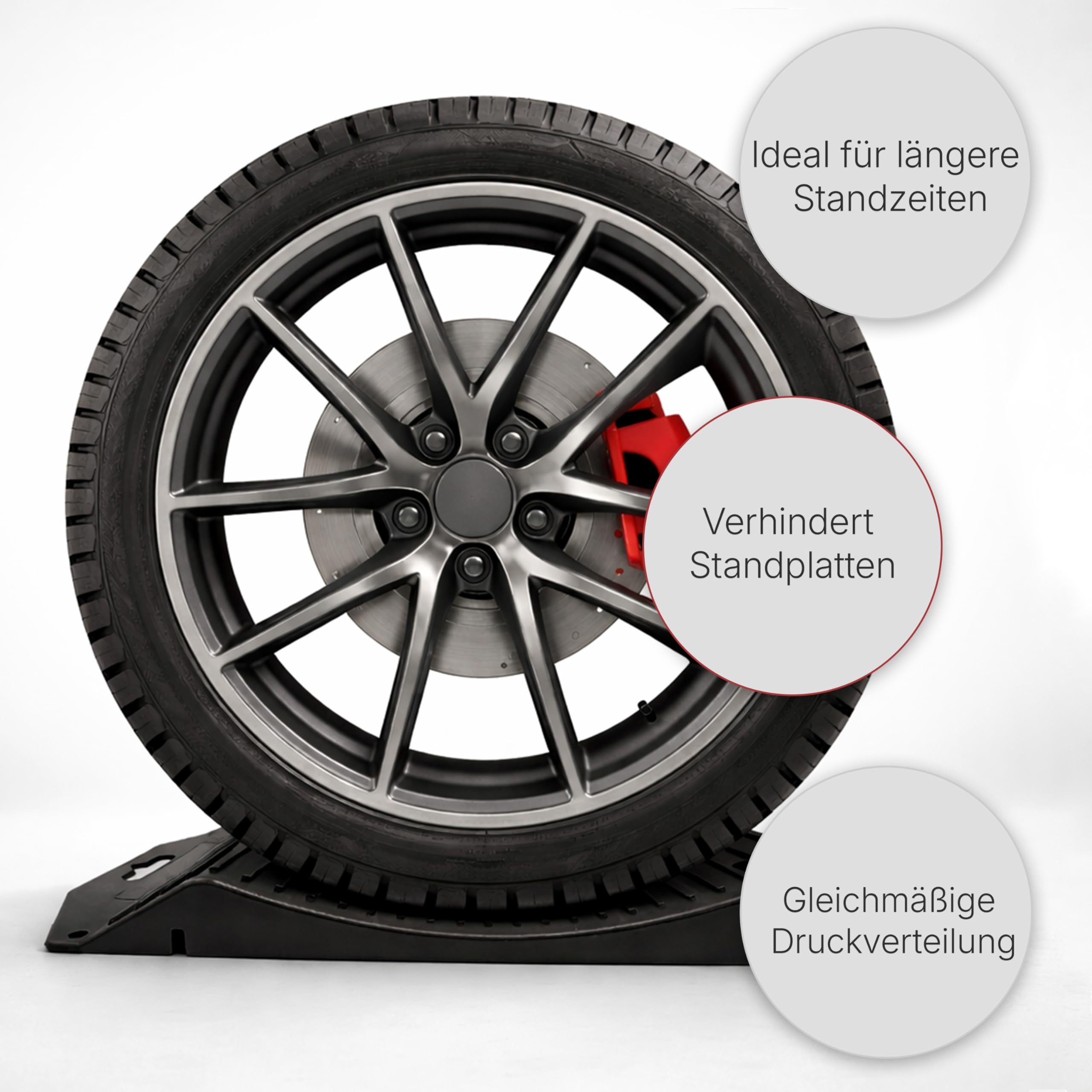 CAIRCON 4er Set Reifenschoner gegen Standplatten – Reifenwiege für PKW bis 20 Zoll – 21×44 cm