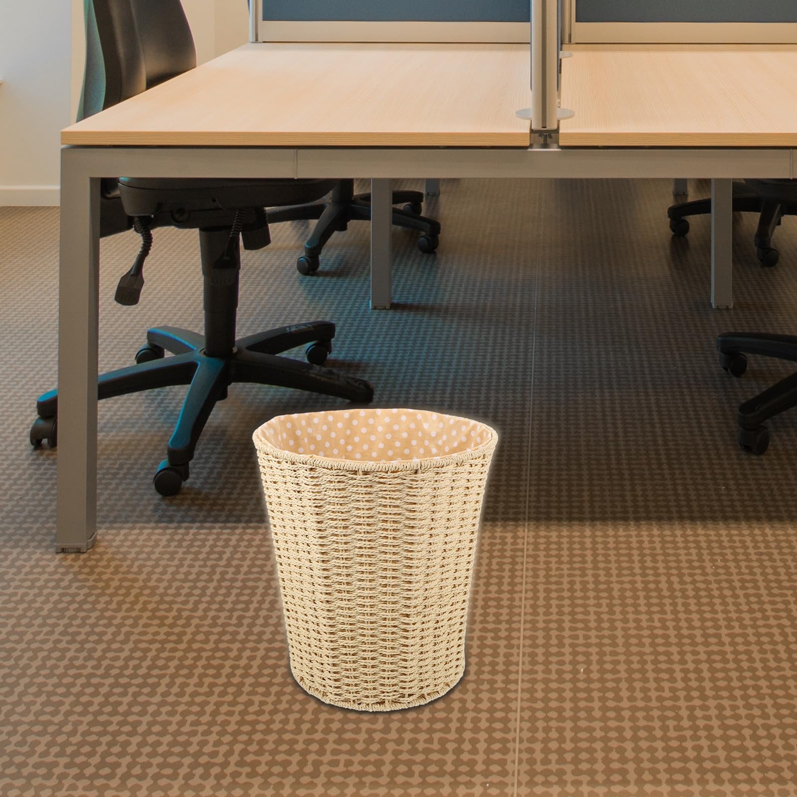 HOMSFOU Papierkorb Geflochten aus Rattan Leichter und Stabiler Aufbewahrungskorb fürs Wohnzimmer mit Schlichtem Design und Umweltfreundlichem Material Zufälliger Stil